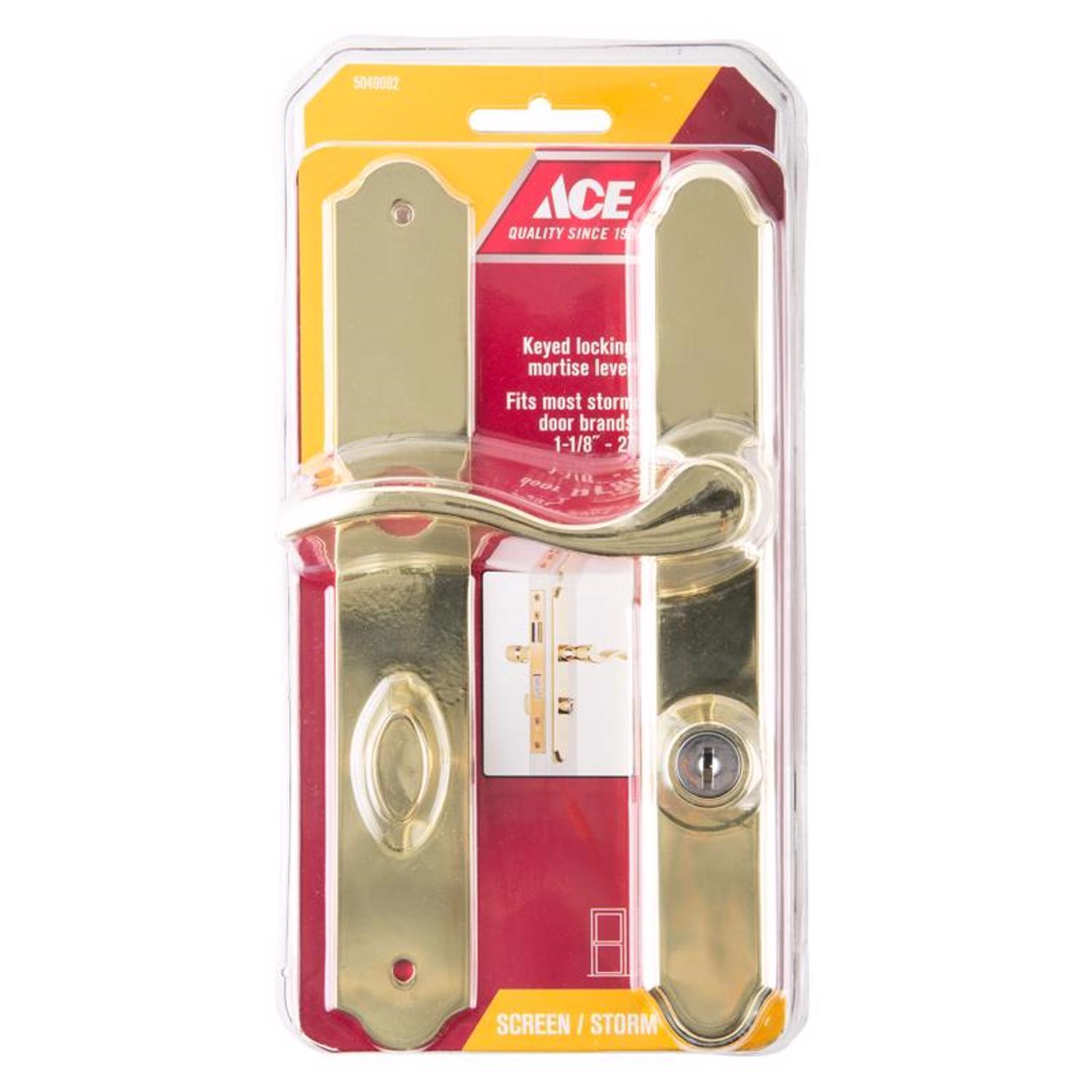 Ace Polished Brass Gold Metal Mortise Latch 1 pk