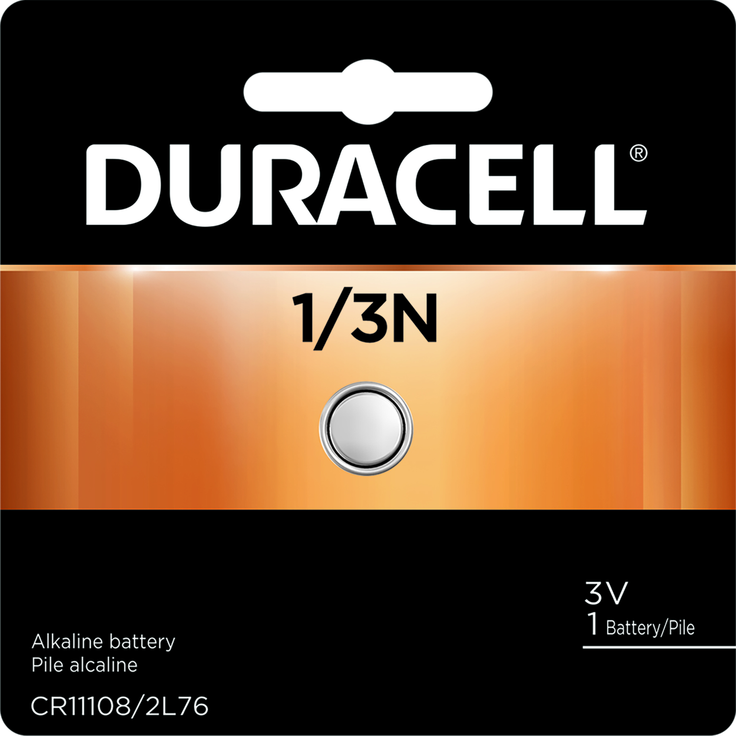 Duracell Lithium 1/3N 3 V 160 Ah Camera Battery 1 pk
