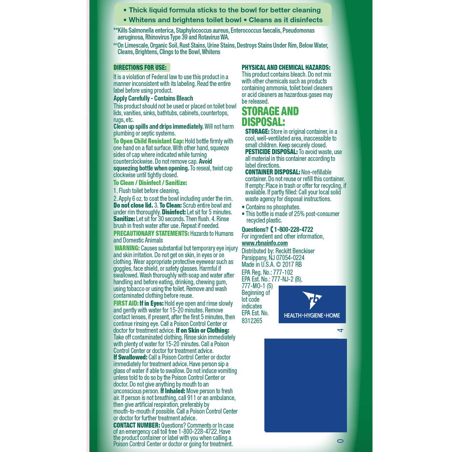 Lysol Clean Scent Toilet Bowl Cleaner 24 oz Liquid