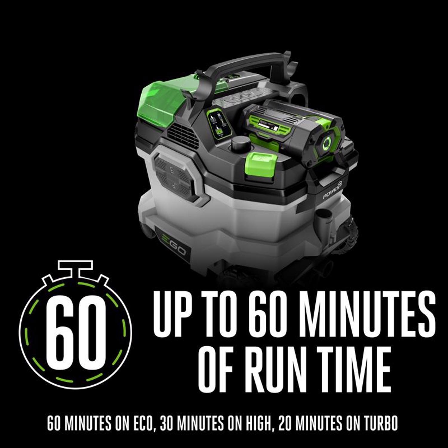 EGO Power+ WDV0904 9 gal Cordless Wet/Dry Vacuum Kit (Battery & Charger) 56 V W/ 5.0AH BATTERY