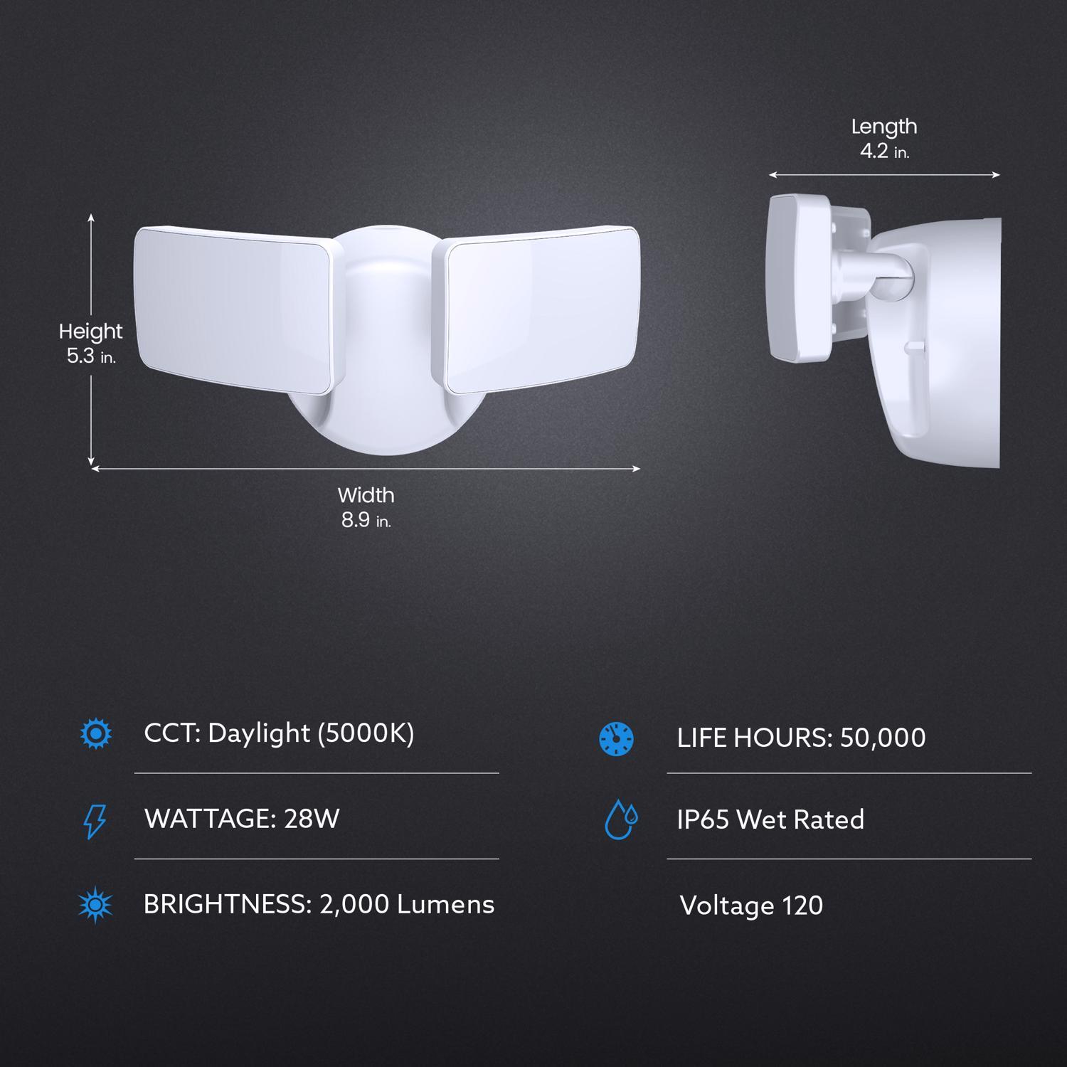 Feit LED Switch Hardwired LED White Security Floodlight