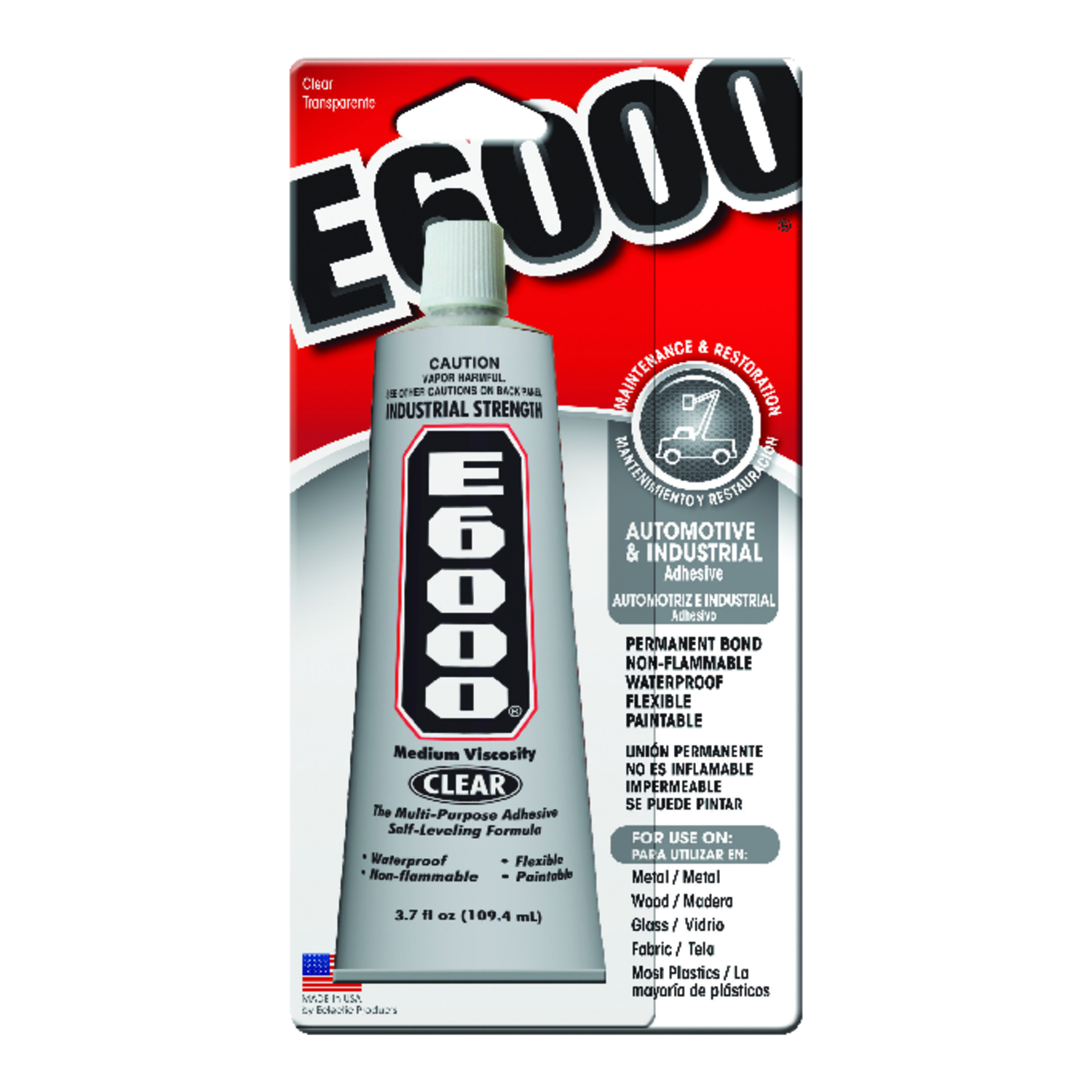 E6000 High Strength Automotive and Industrial Adhesive Gel 3.7 oz