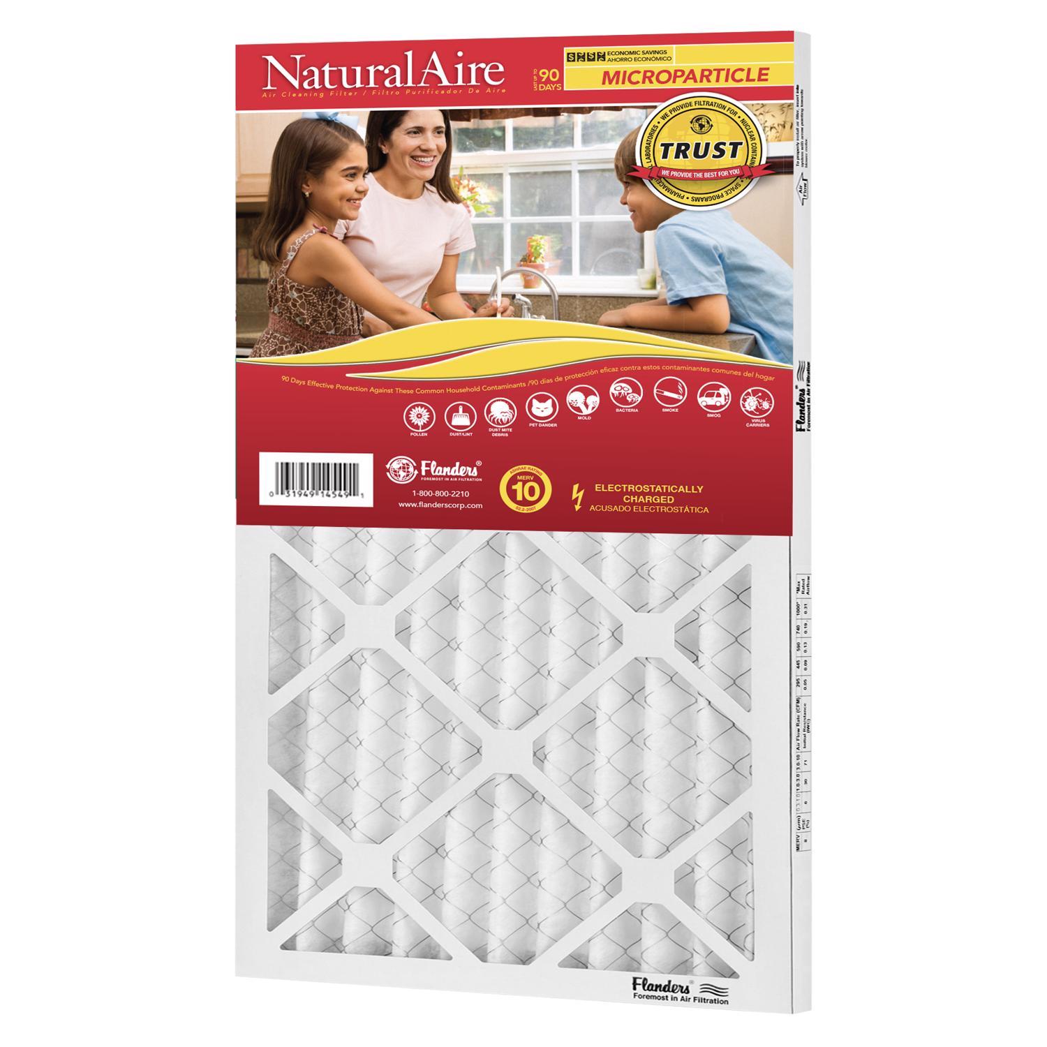 NaturalAire 16 in. W X 20 in. H X 1 in. Synthetic 10 MERV Pleated Microparticle Air Filter 1 pk