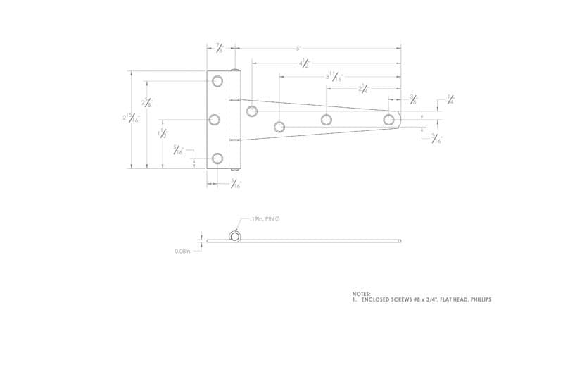 Ace 5 in. L Zinc-Plated Light Duty T Hinge 2 pk