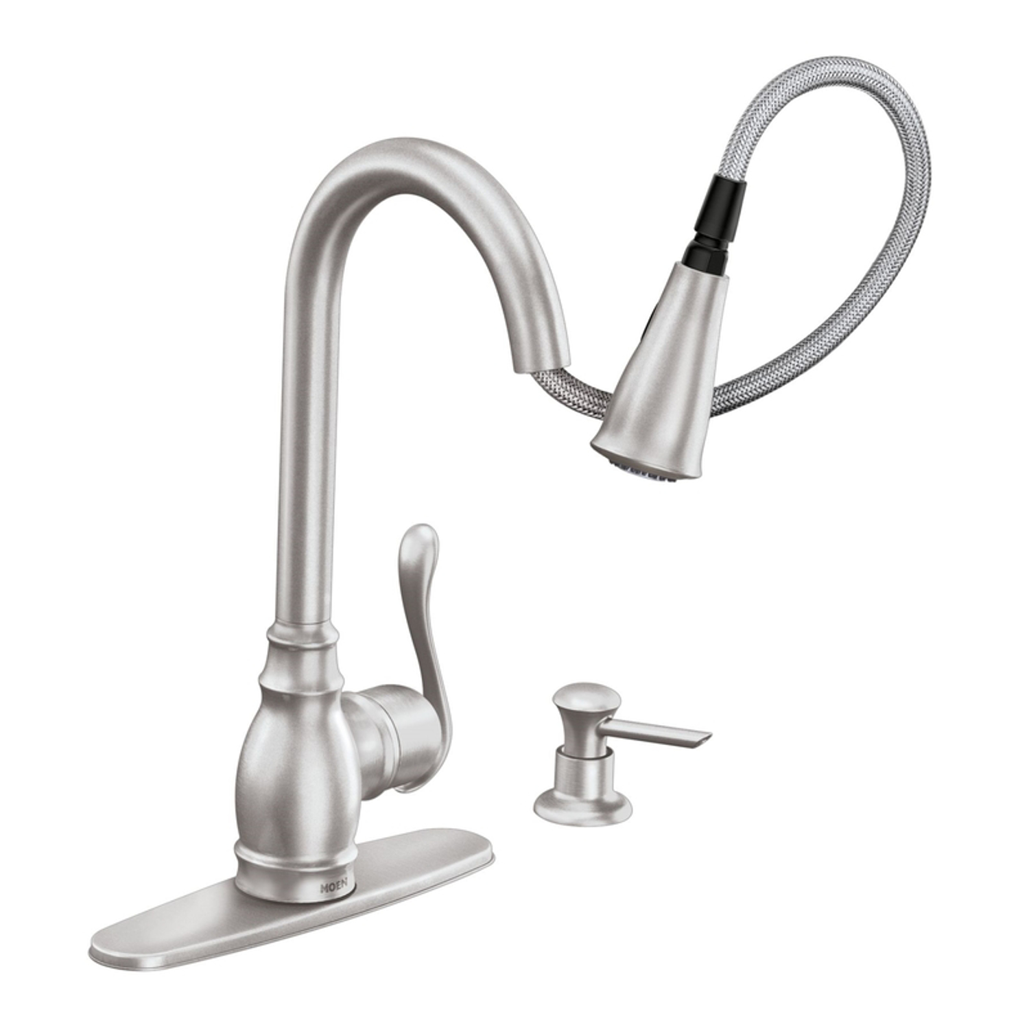 Moen Anabelle One Handle Stainless Steel Pull-Down Kitchen Faucet ...
