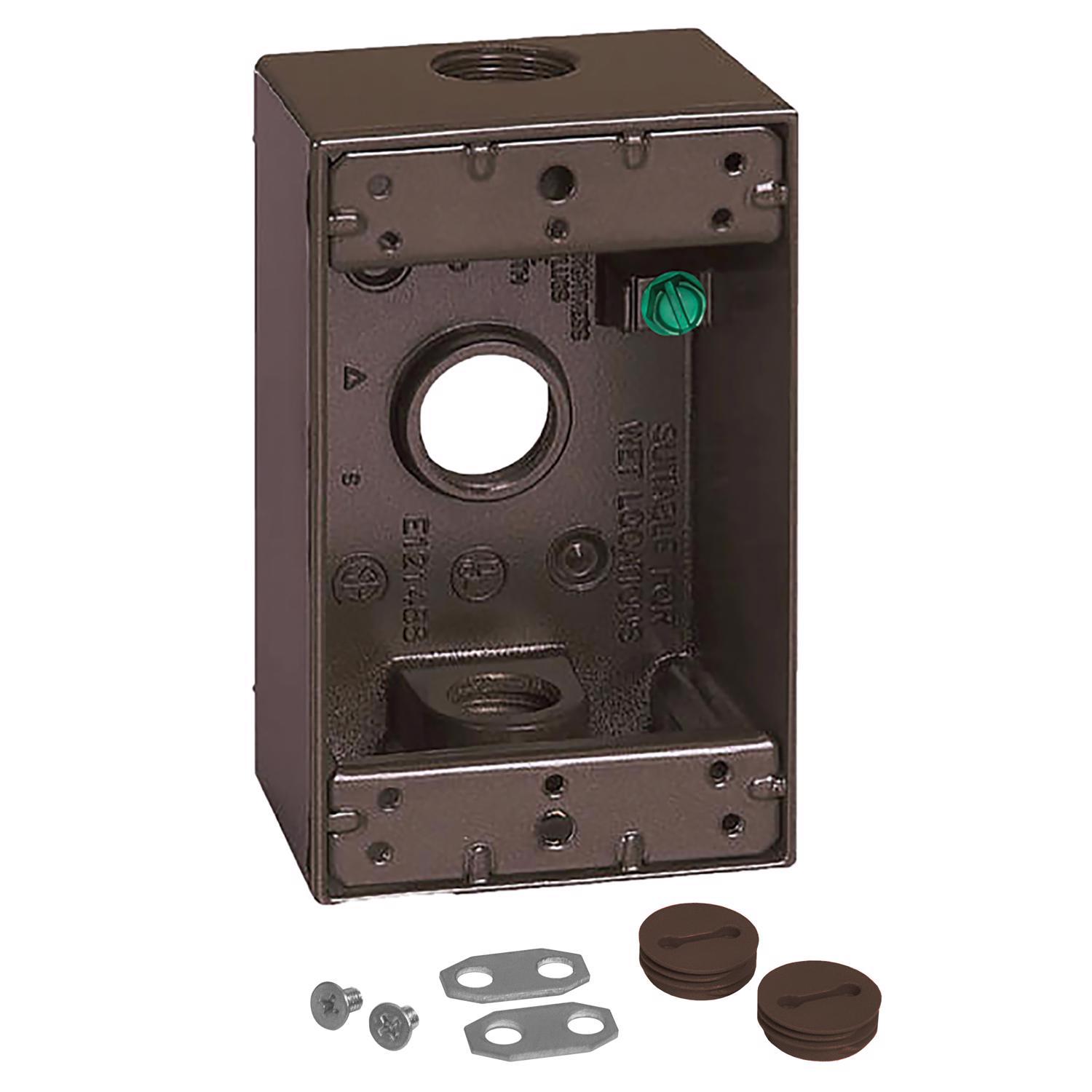 Sigma Engineered Solutions New Work 18.3 cu in Rectangle Metallic 1 gang Weatherproof Box Bronze