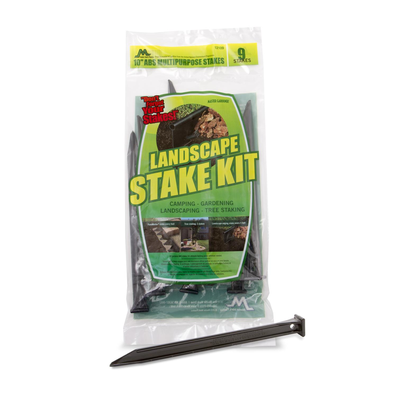 Master Mark 10 in. H Plastic Black Stake Kit