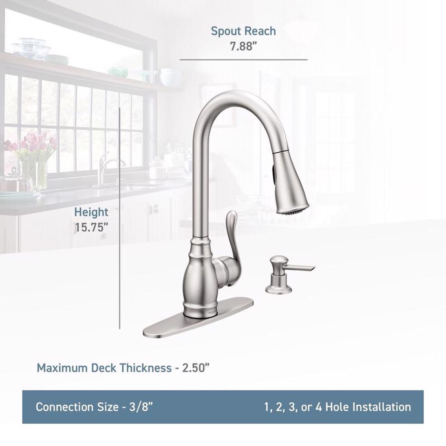 Moen Anabelle One Handle Stainless Steel Pull-Down Kitchen Faucet