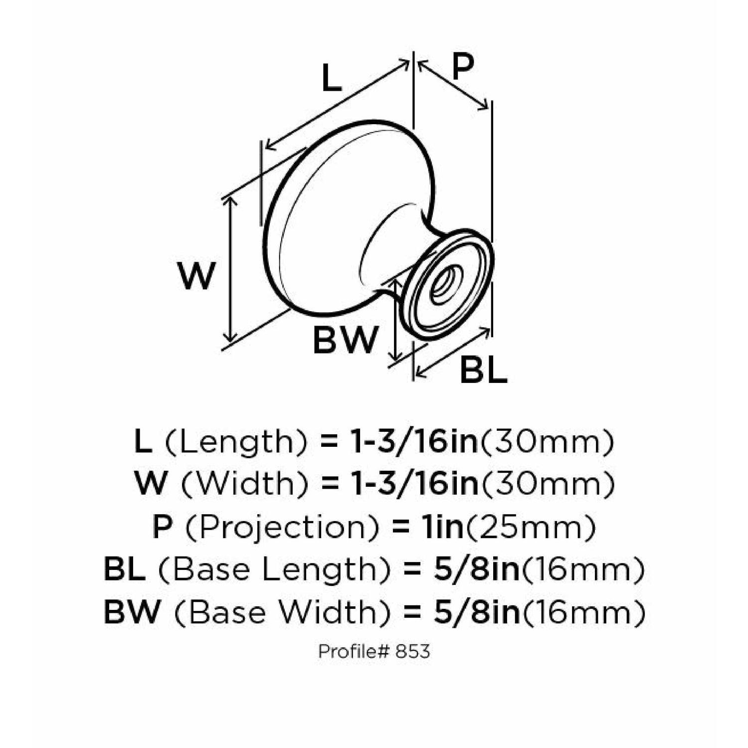 Amerock Anniversary Round Cabinet Knob 1-3/16 in. D 1 in. Sterling Nickel 1 pk