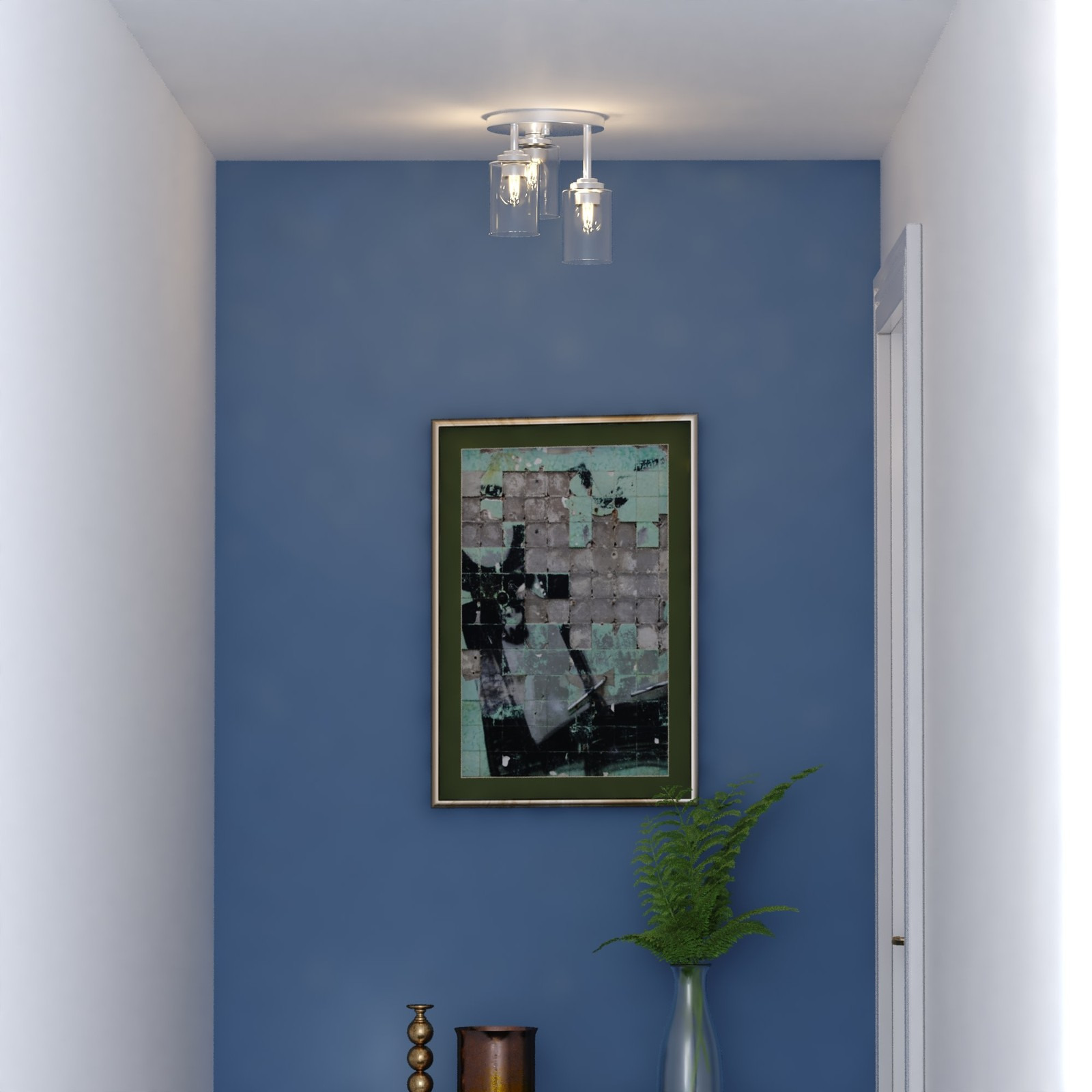 Vaxcel Lighting C0327 Park Ridge 3 Light 11 in.W Semi-Flush Ceiling - Nickel