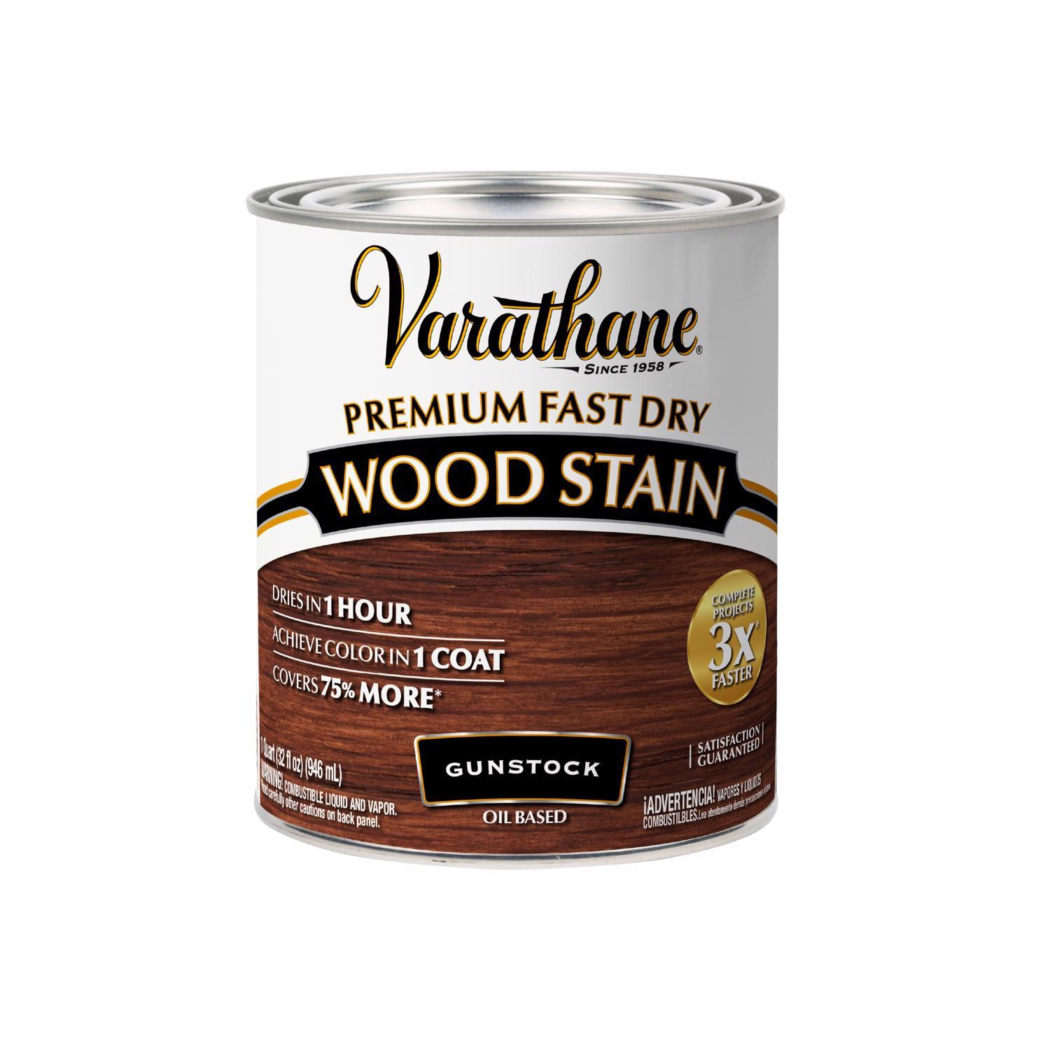 Varathane Semi-Transparent Gunstock Oil-Based Urethane Modified Alkyd Fast Dry Wood Stain 1 qt