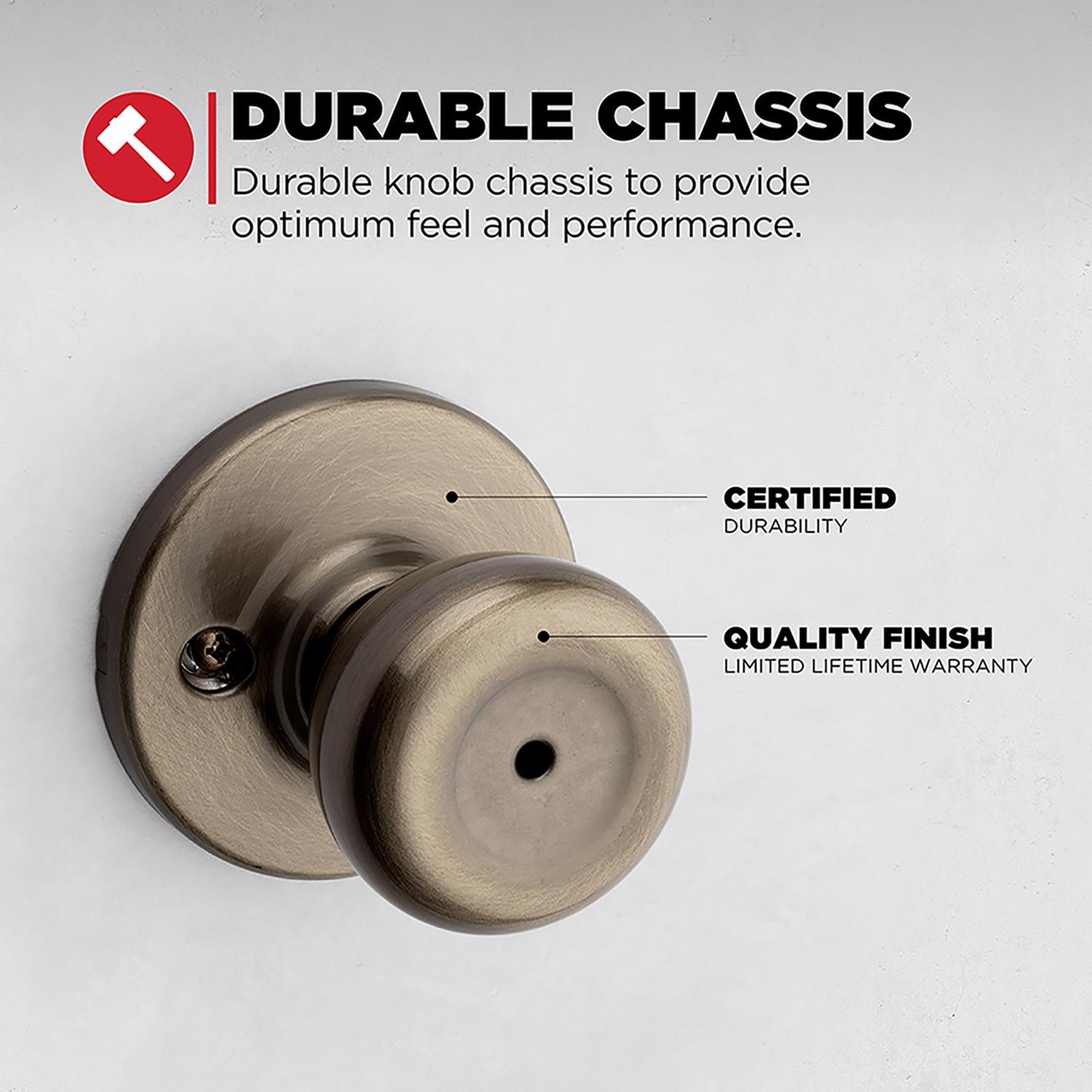 Kwikset Tylo Antique Brass Privacy Knob Right or Left Handed