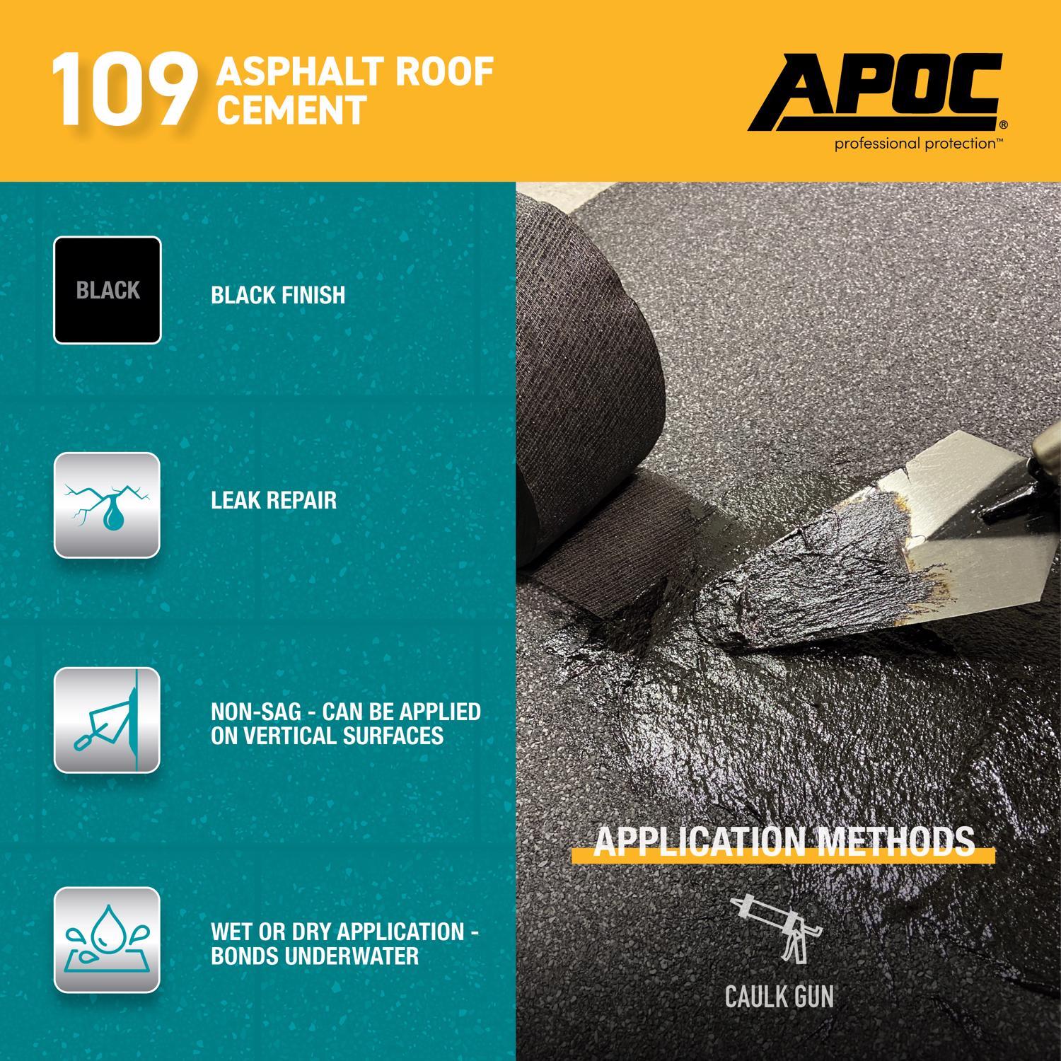 APOC Black Asphalt Roof Cement 10 oz
