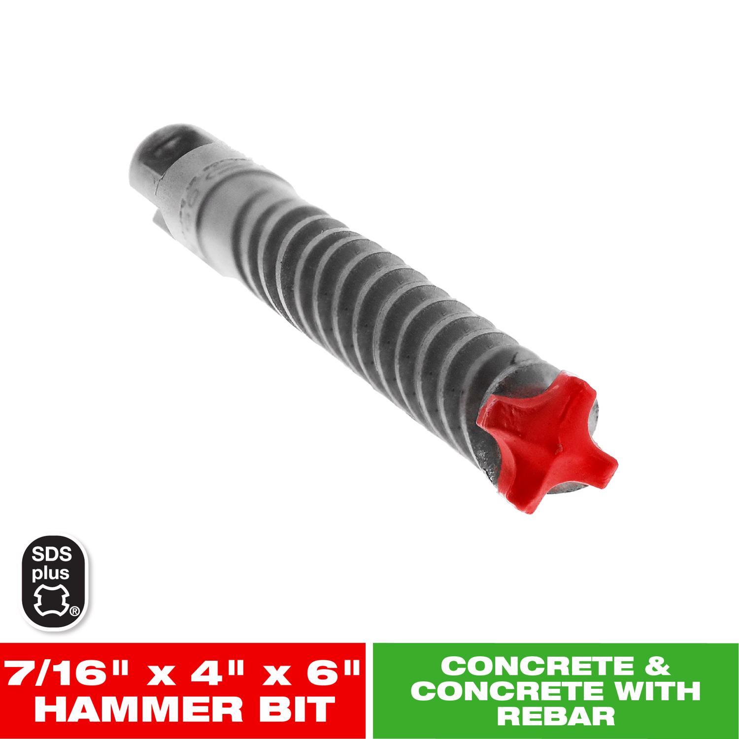 Diablo Rebar Demon 7/16 in. X 6 in. L Carbide Hammer Drill Bit SDS-Plus Shank 1 pk
