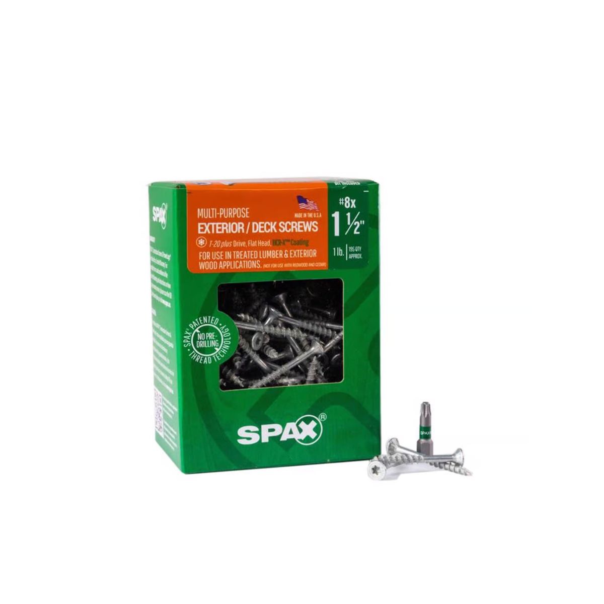 SPAX No. 8 in. x 1-1/2 in. L Gray Star Flat Head Deck Screws 1 lb. 195 Pieces
