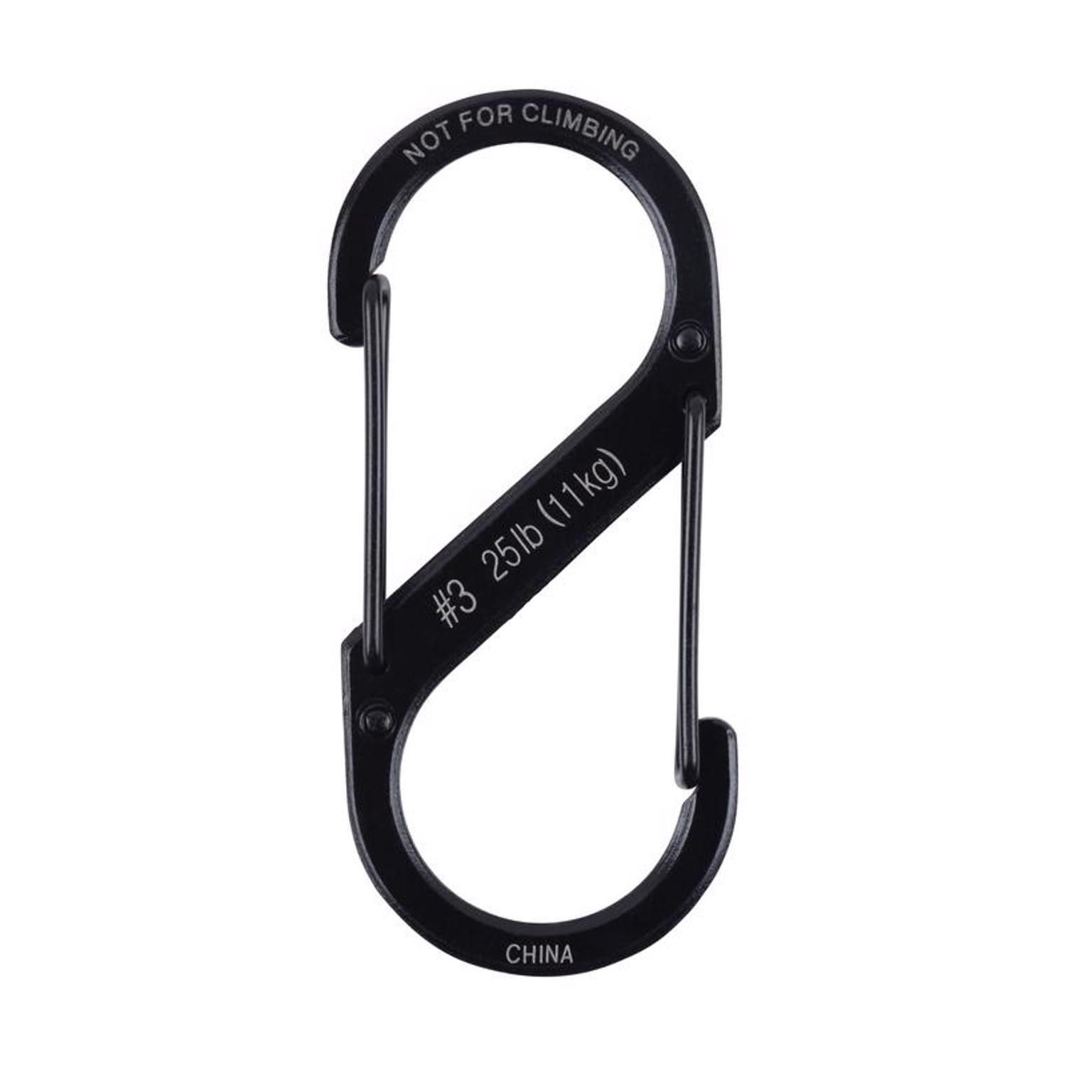 Nite Ize S-Biner 1.8 in. D Stainless Steel Black Carabiner Key Holder
