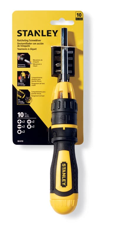 Stanley Multi-Bit Ratchet Screwdriver 7 in. 10 pc