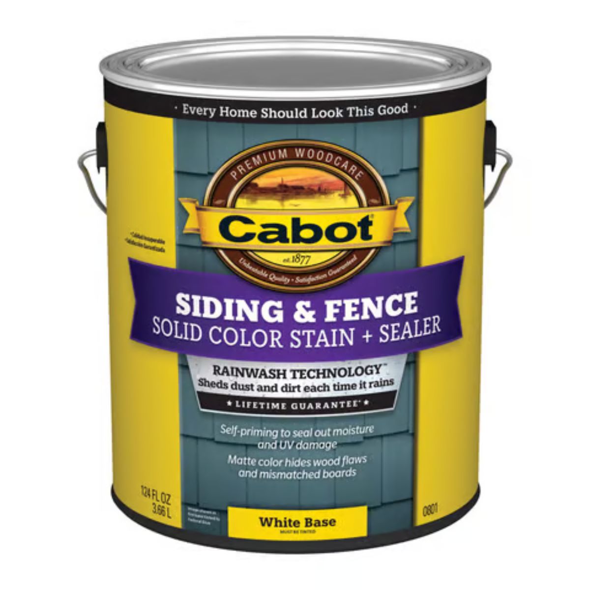 Cabot Siding & Fence Solid Tintable White Base Water-Based Acrylic Stain and Sealer 1 gal