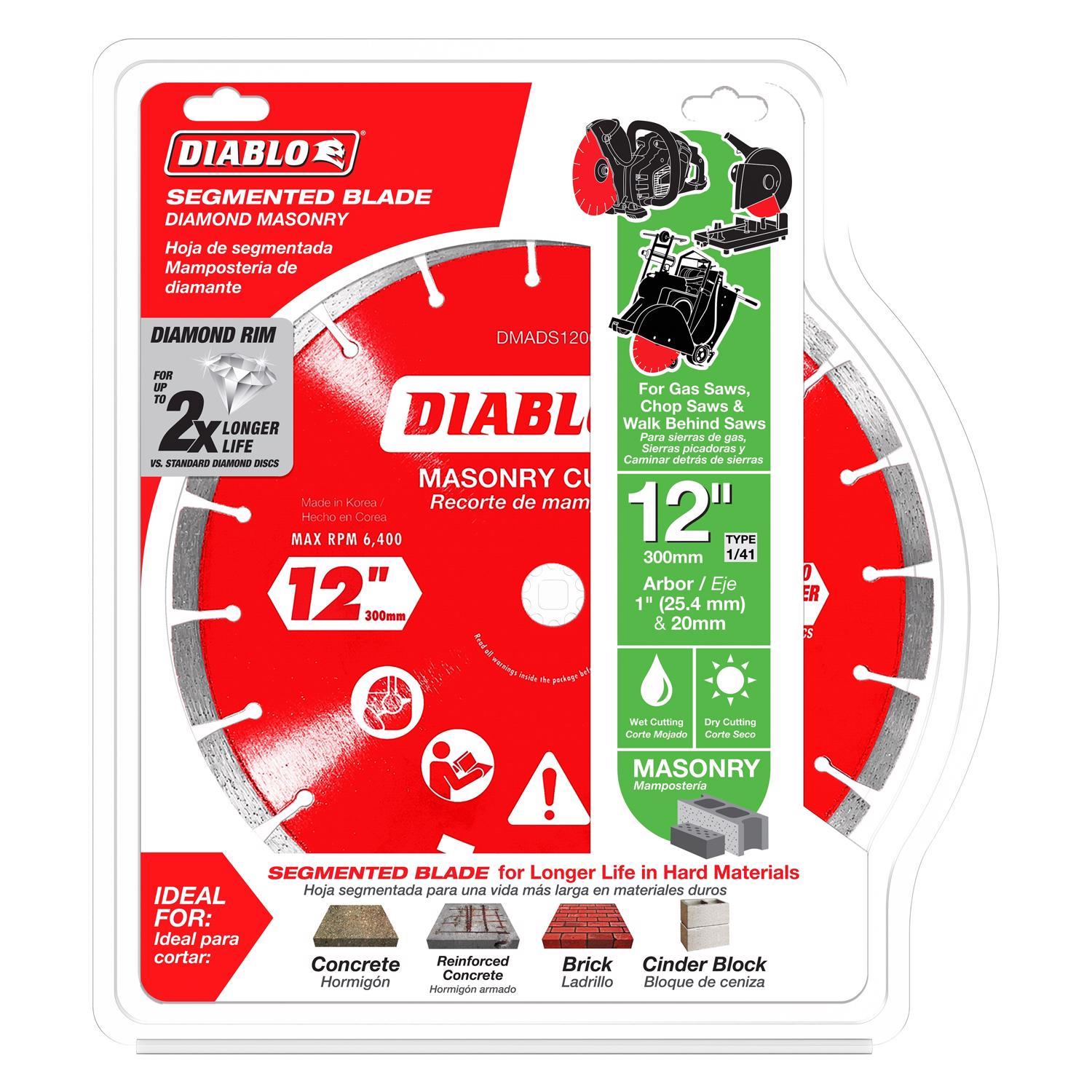Diablo 12 in. D X 1 in. Diamond Segmented Masonry Cut-Off Disc
