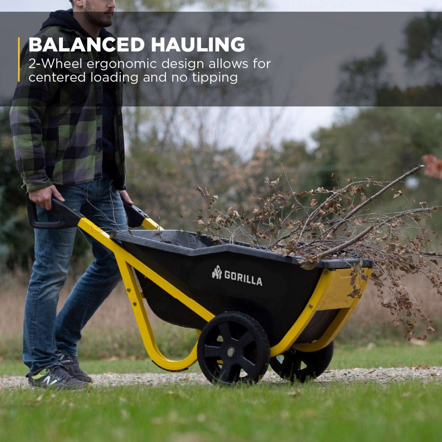 Gorilla Carts Poly Yard Cart 600 lb. cap.