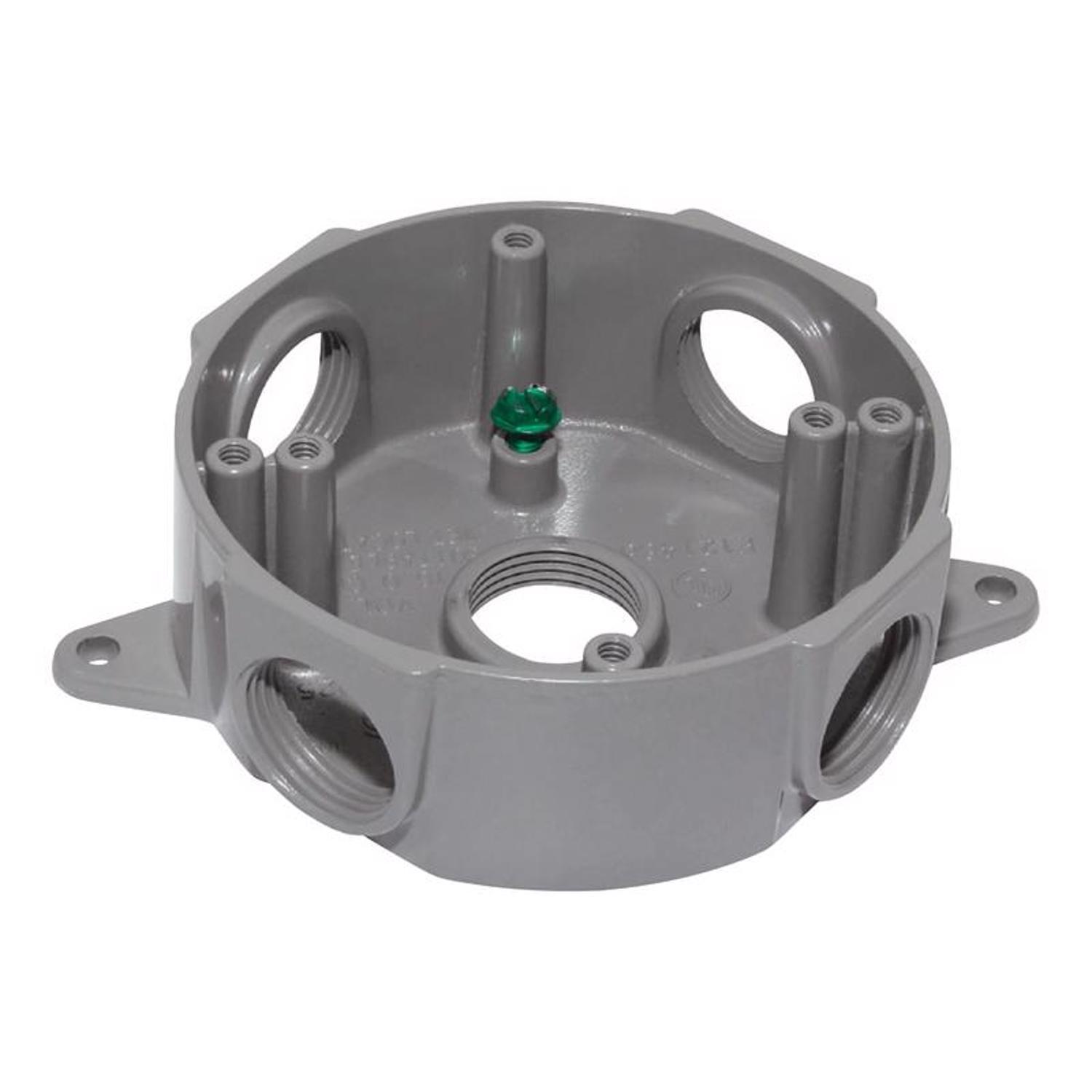 Sigma Engineered Solutions New Work 16 cu in Round Metal Weatherproof Box Gray