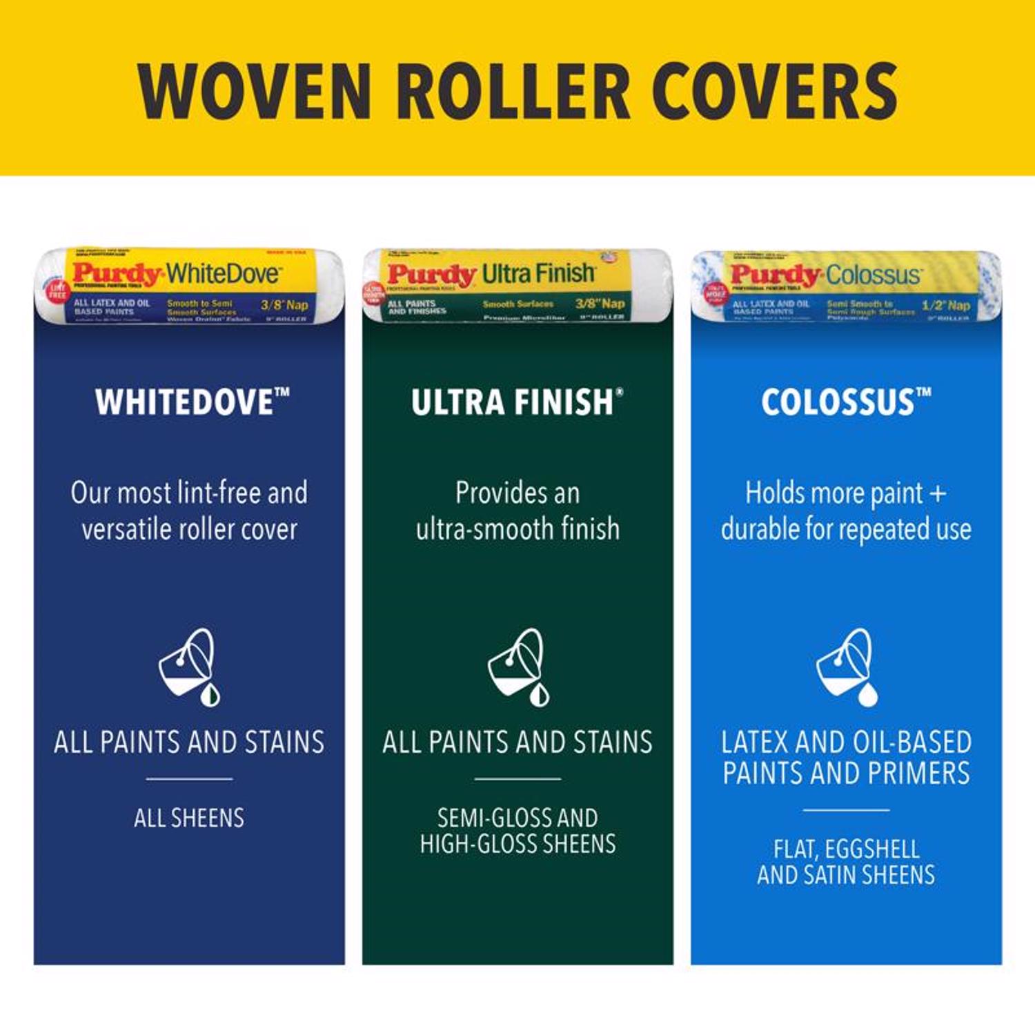 Purdy Colossus Polyamide Fabric 9 in. W X 3/4 in. Paint Roller Cover 1 pk