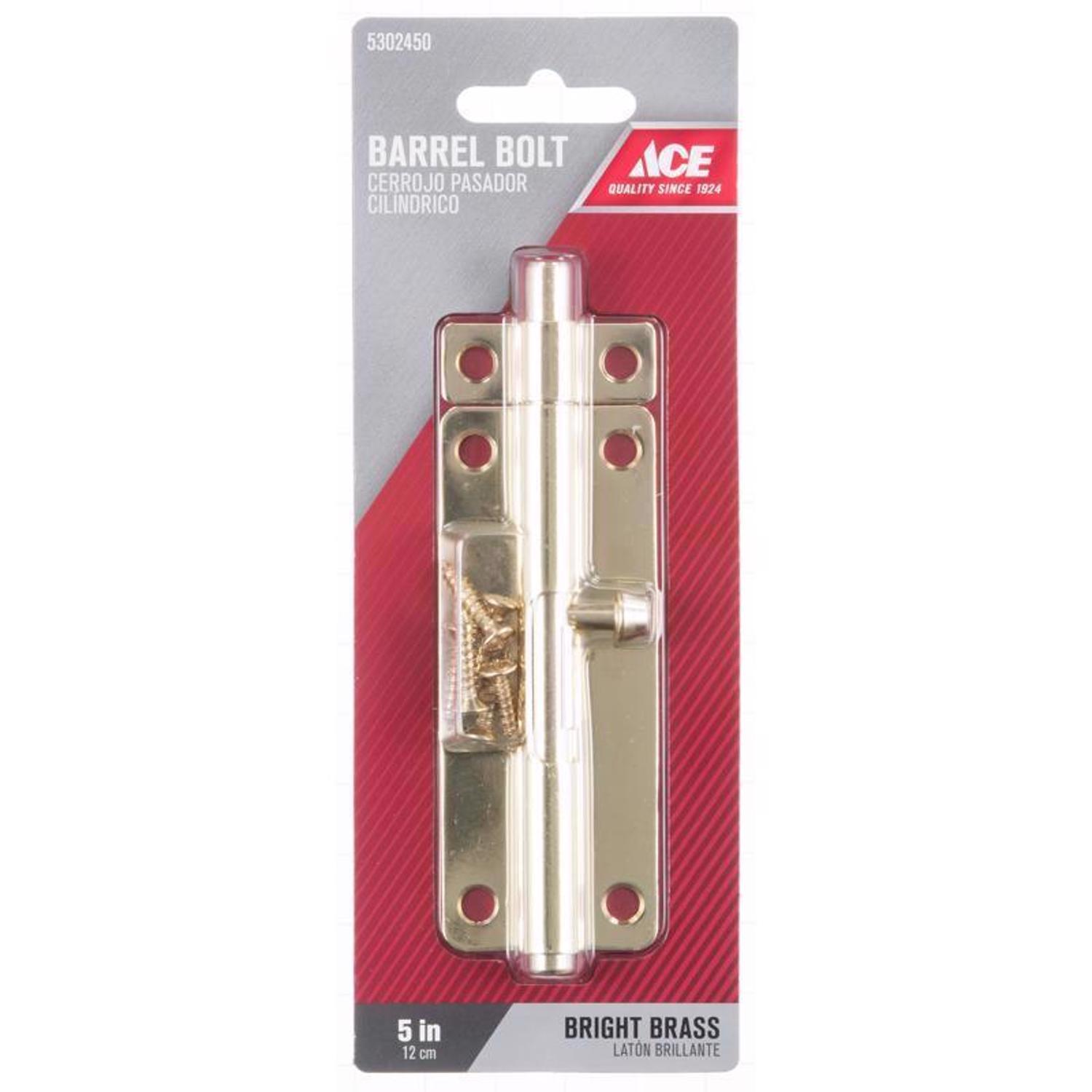 Ace 5 in. L Brass-Plated Steel Barrel Bolt 1 pk