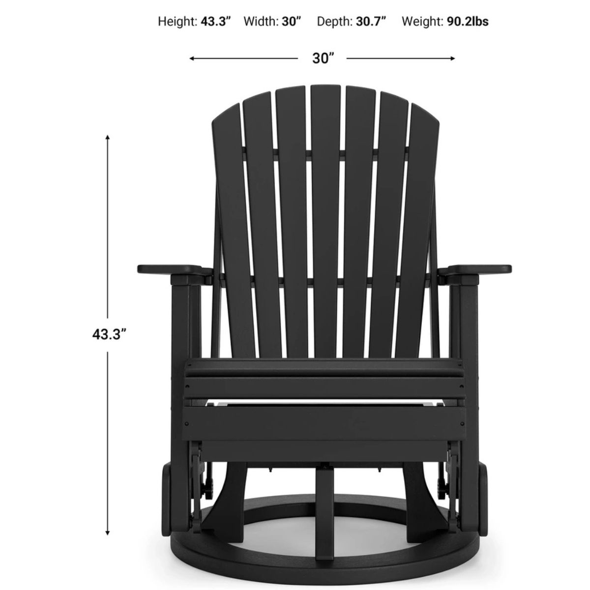 Ashley Hyland Wave Black Outdoor Swivel Glider Chair