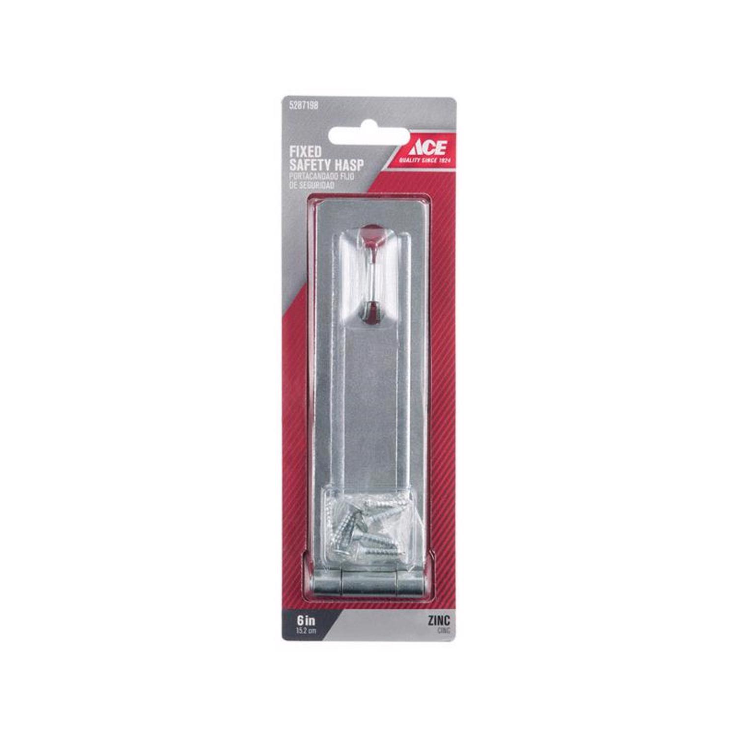 Ace Zinc 6 in. L Fixed Staple Safety Hasp
