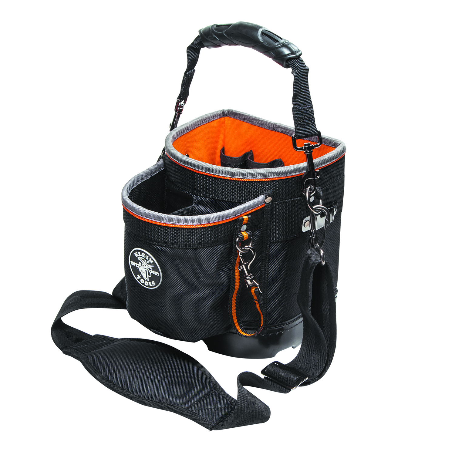 Klein Tools Tradesman Pro 5 in. W X 10 in. H Ballistic Nylon Tool Pouch 14 pocket Black/Orange 1 pc