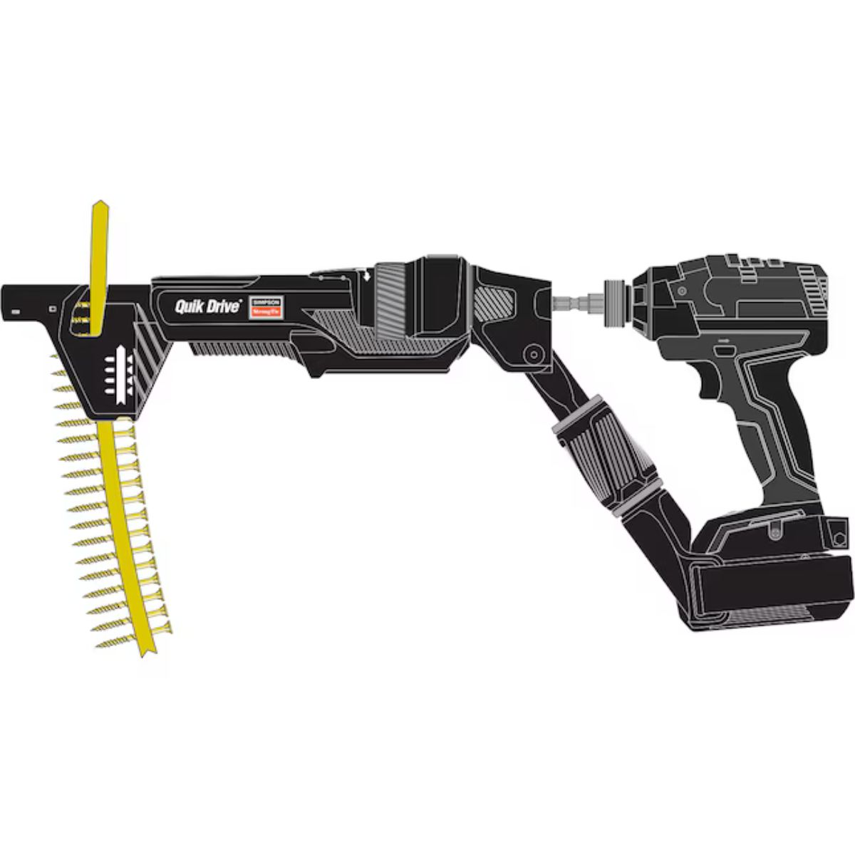 QUIK DRIVE BY SIMPSON STRONG TIE Quik Drive Project Pro Impact drill attachment