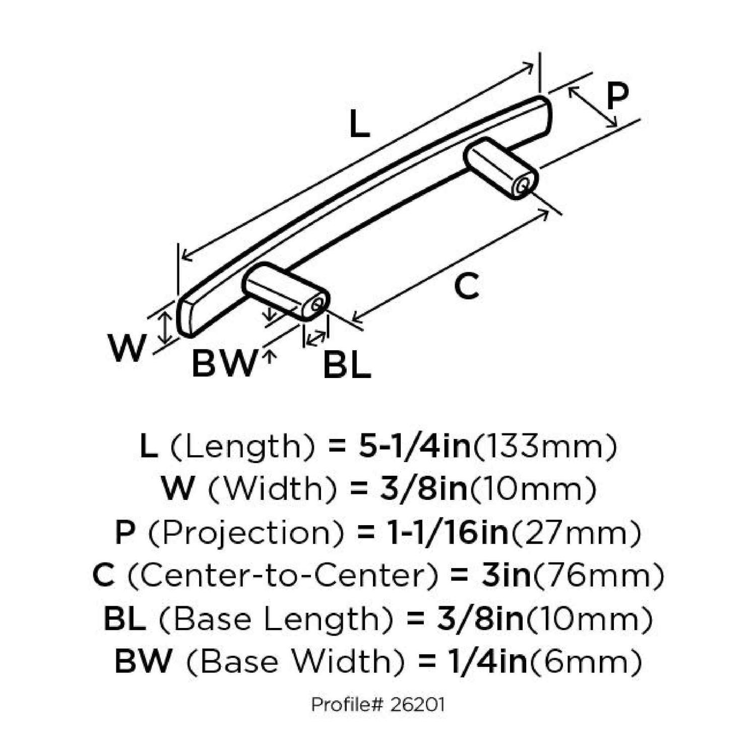Amerock Cyprus Essential'Z Cabinet Pull 3 in. Satin Nickel 1 pk