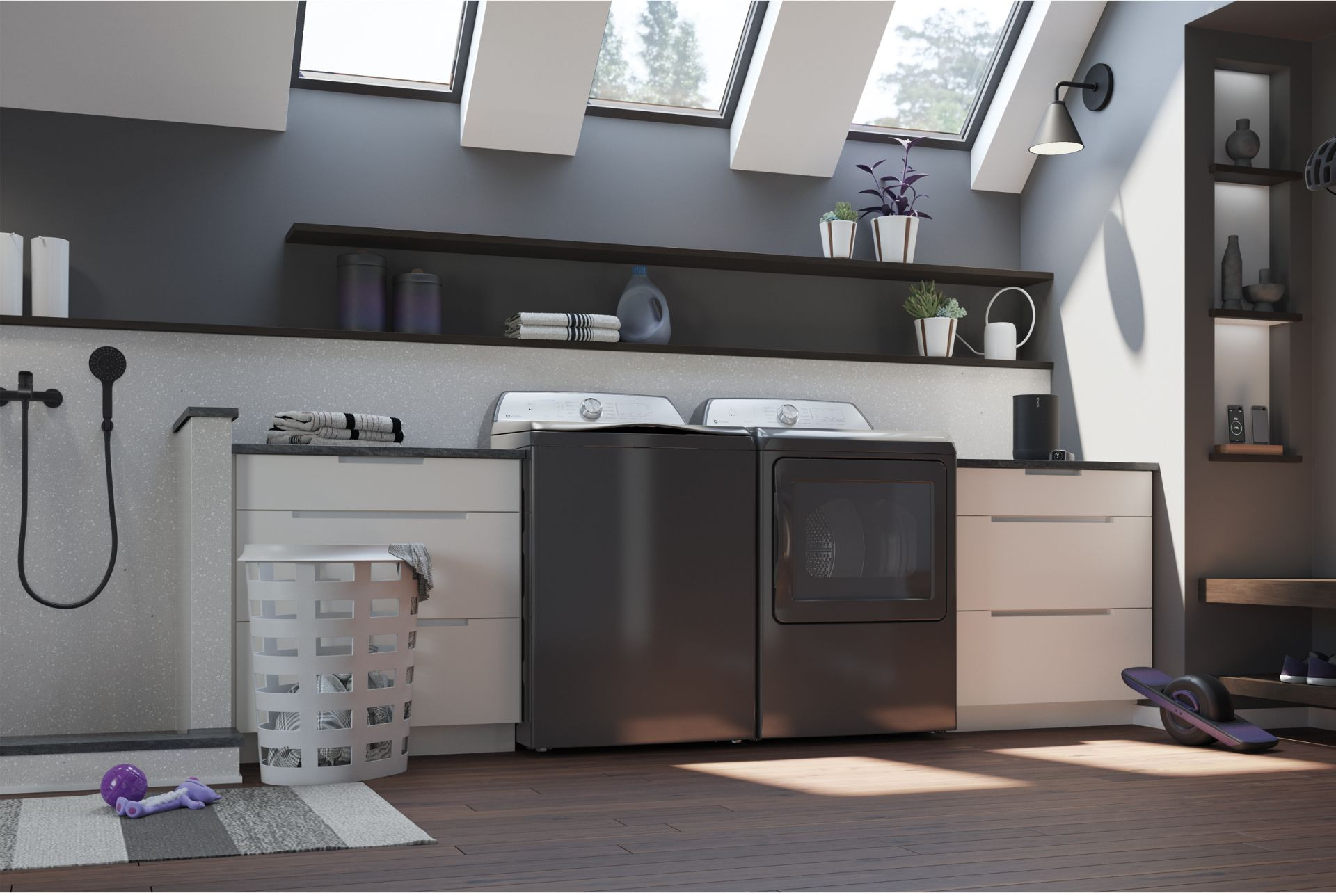 GE Profile ENERGY STAR 4.9 cu. ft. Capacity Washer with Smarter Wash Technology and FlexDispense