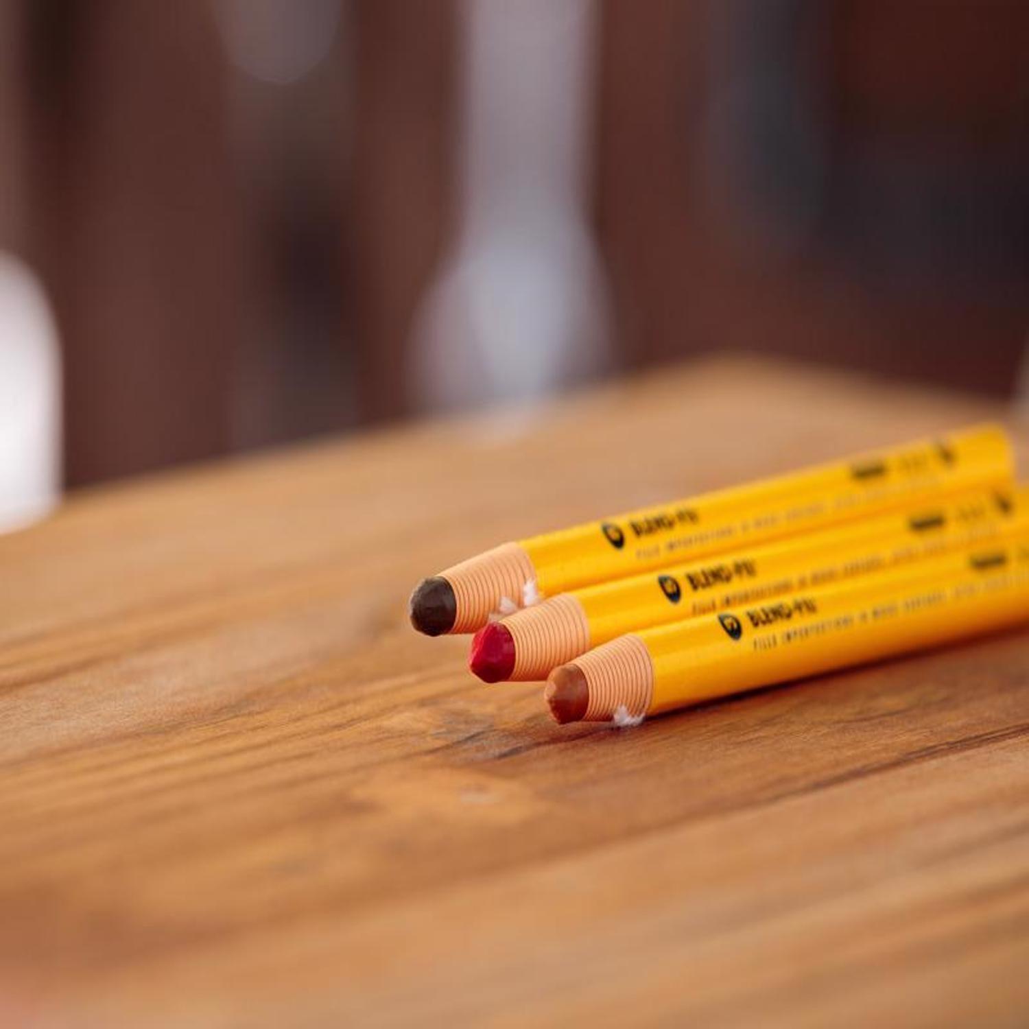Minwax Blend-Fil No.8 Dark Walnut, Driftwood, Early American Wood Pencil 0.8 oz