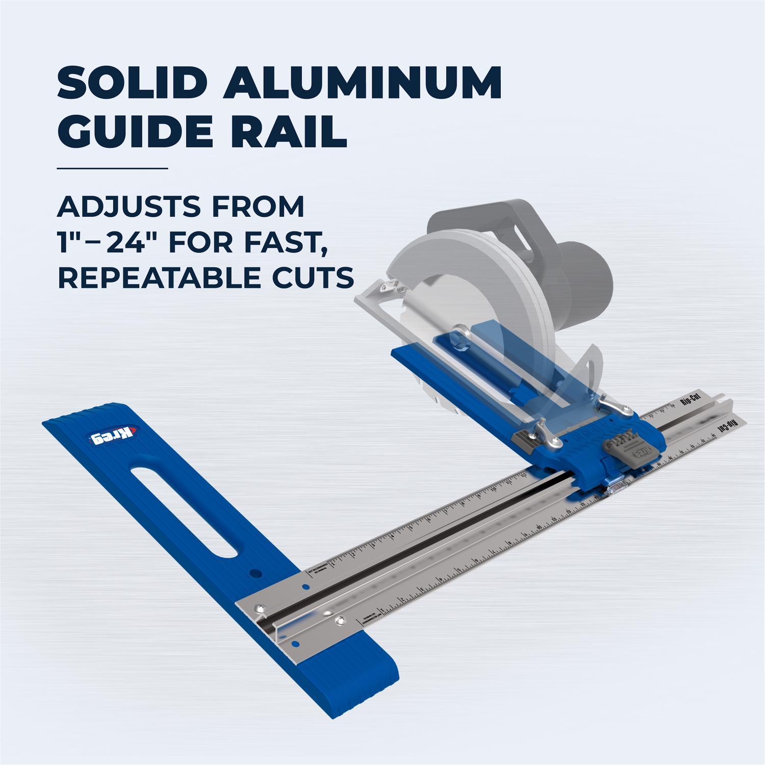 Kreg Rip-Cut Aluminum 30.88 in. L X 2.5 in. H X 8.75 in. W Saw Edge Guide Blue/Silver 1 pc