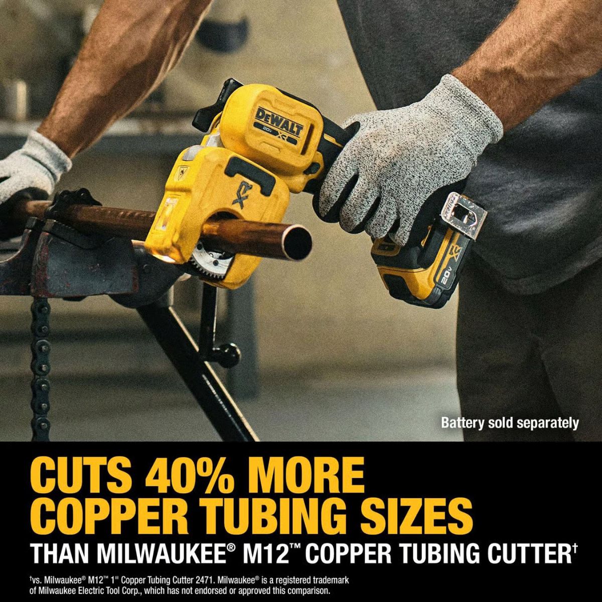 DeWalt 20V MAX XR 1-1/4 in. Copper Tubing Cutter Black/Yellow 1 Piece