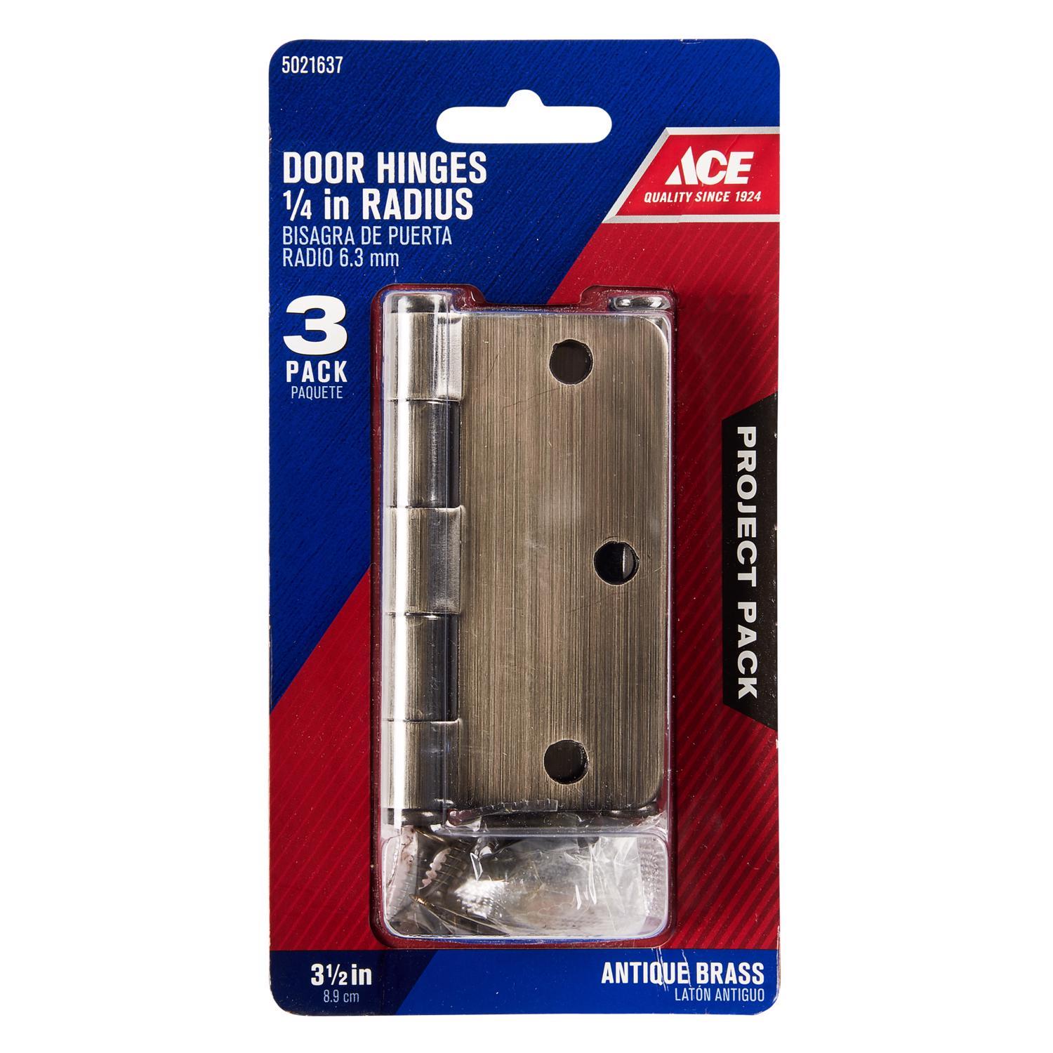 Ace 3 in. L Antique Brass Residential Door Hinge 3 pk
