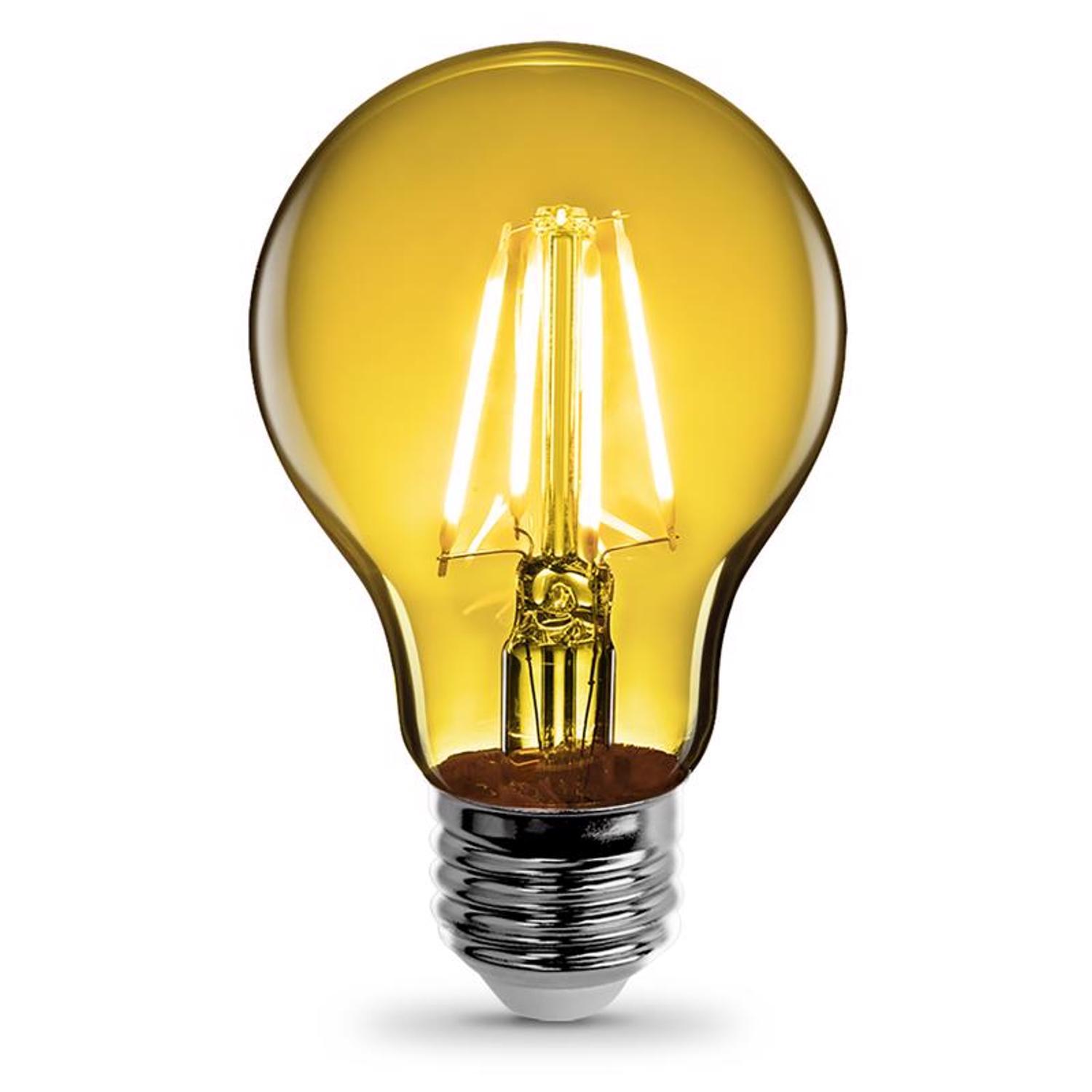 Feit A19 E26 (Medium) Filament LED Bulb Yellow 30 Watt Equivalence 1 pk