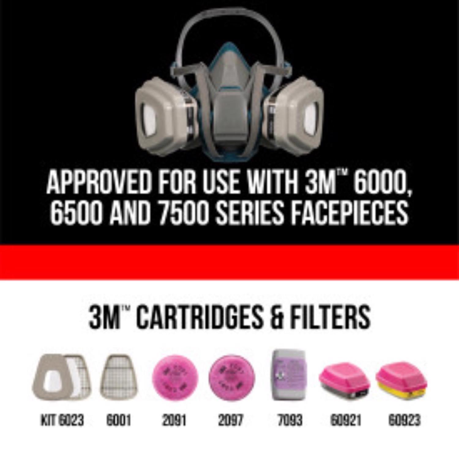 3M P100 Acid Gas and Organic Vapor Respirator Cartridge Replacement Pink 2 pc