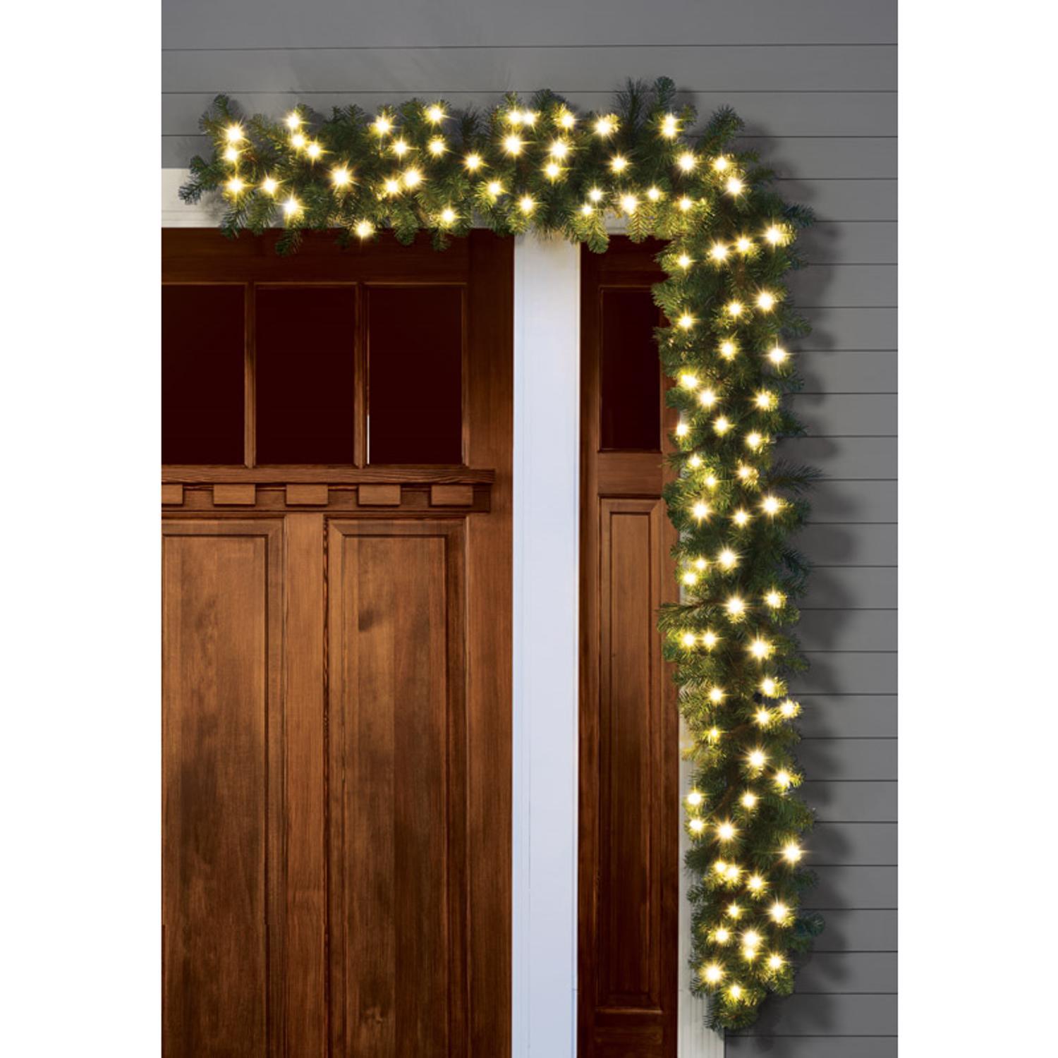 Celebrations Platinum 14 in. D X 9 ft. L LED Prelit Warm White Mixed Pine Christmas Garland