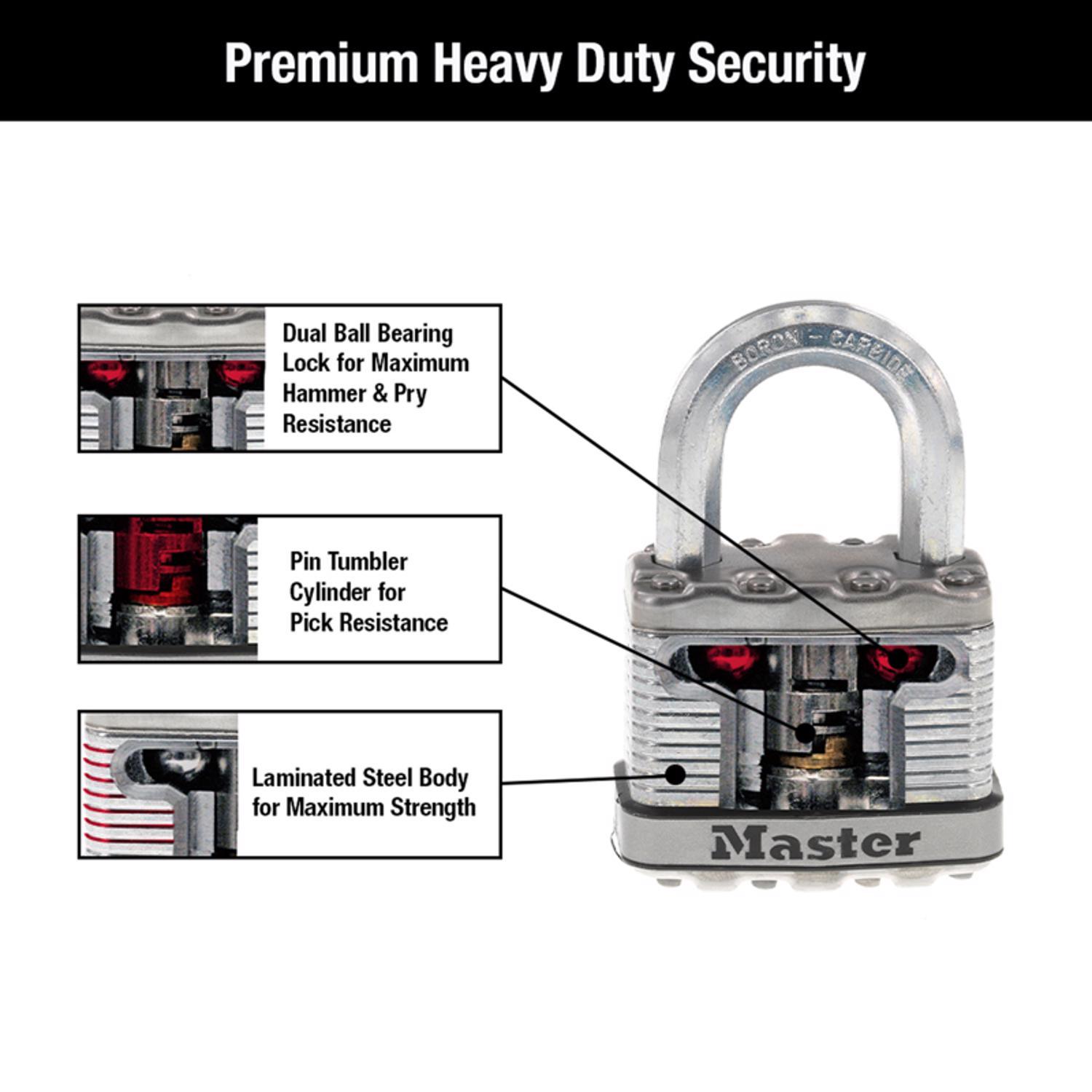 Master Lock Magnum 3-3/32 in. H X 1-13/64 in. W X 2 in. L Steel Ball Bearing Locking Weather-Resista
