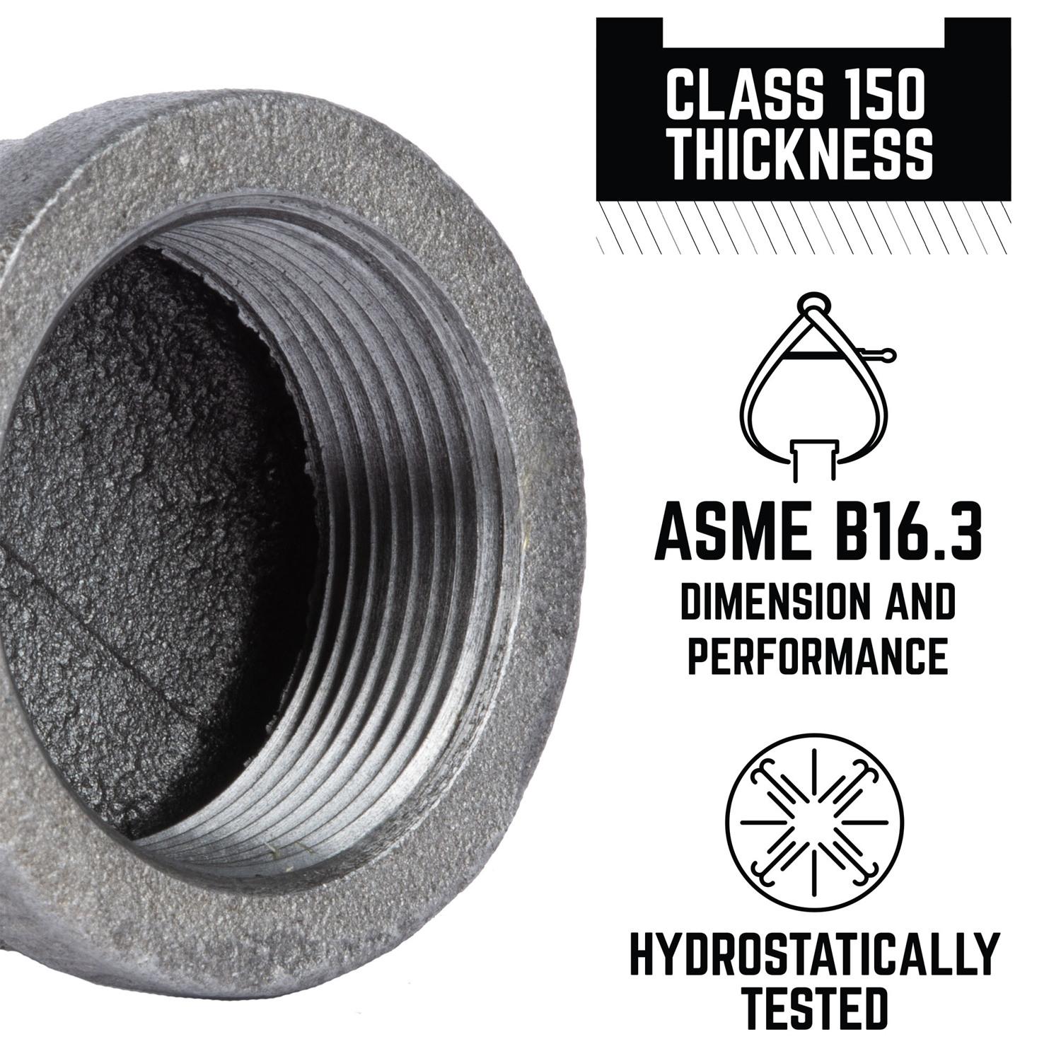 STZ Industries 1-1/2 in. FIP each Black Malleable Iron Cap