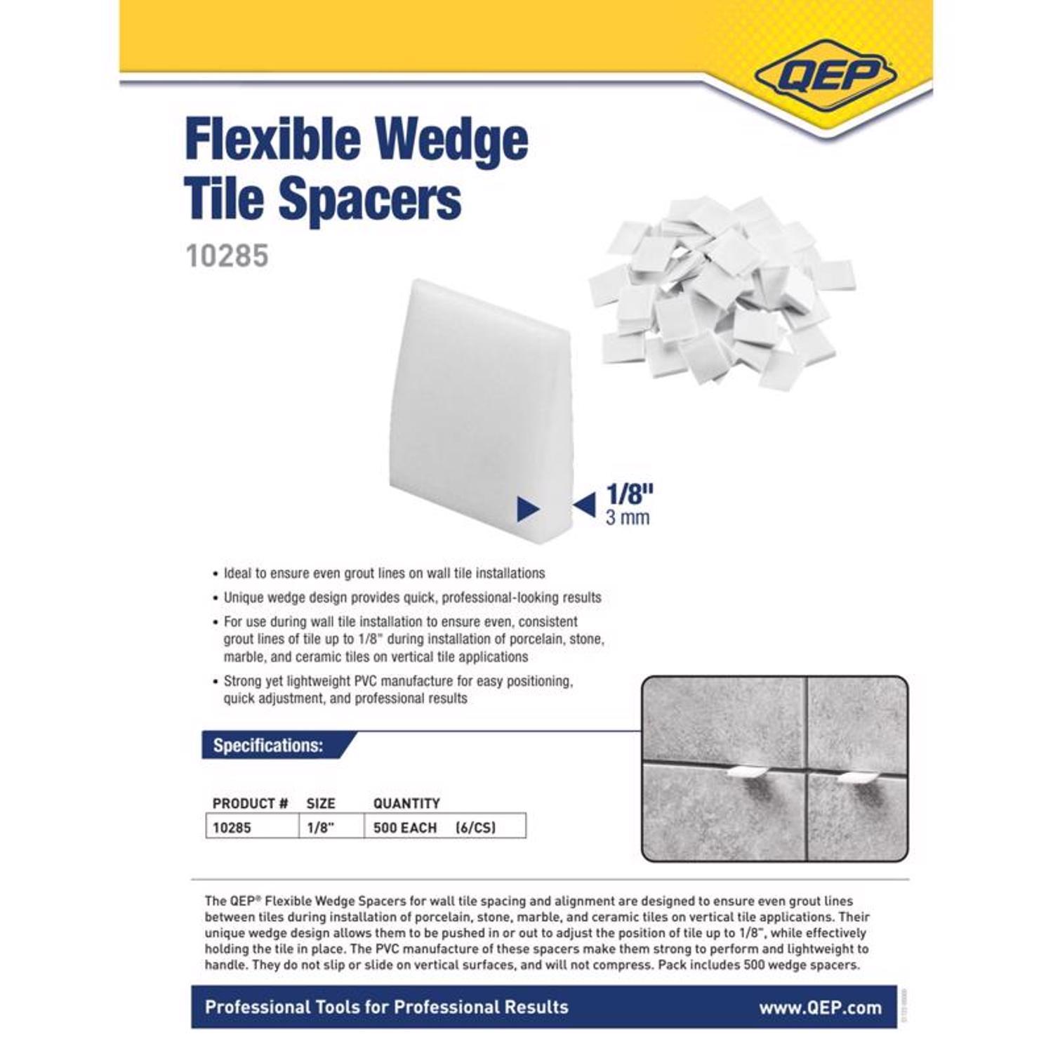 QEP 0.6 in. H X 0.5 in. W X 0.1 in. L Plastic Tile Spacer 500 pk