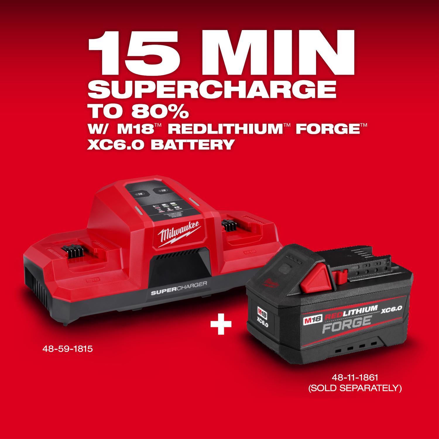 Milwaukee M18 Lithium-Ion Dual Bay Simultaneous Super Battery Charger 1 pc