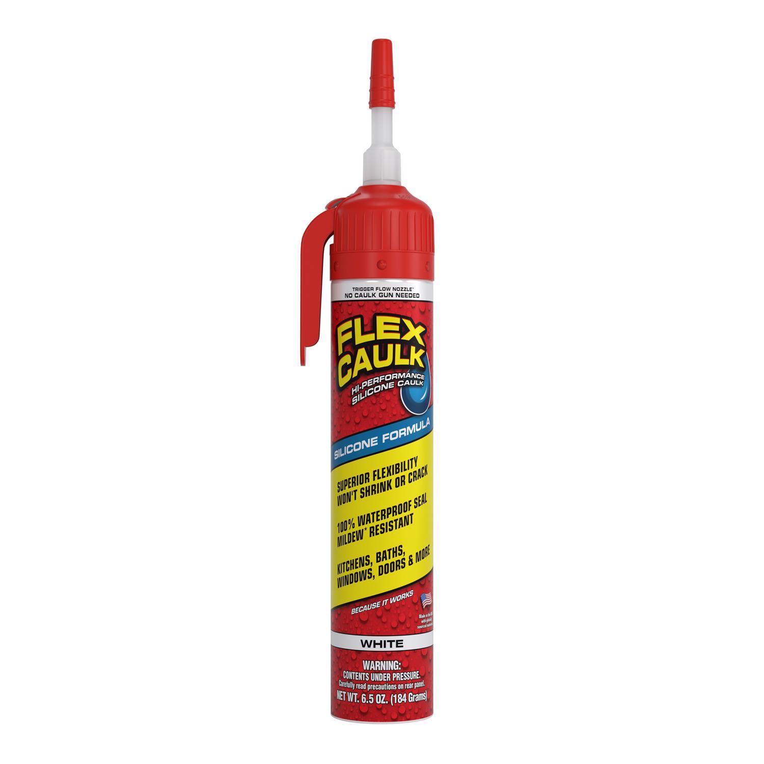Flex Seal Family of Products Flex Caulk White Silicone All Purpose Caulk Sealant 6.5 oz