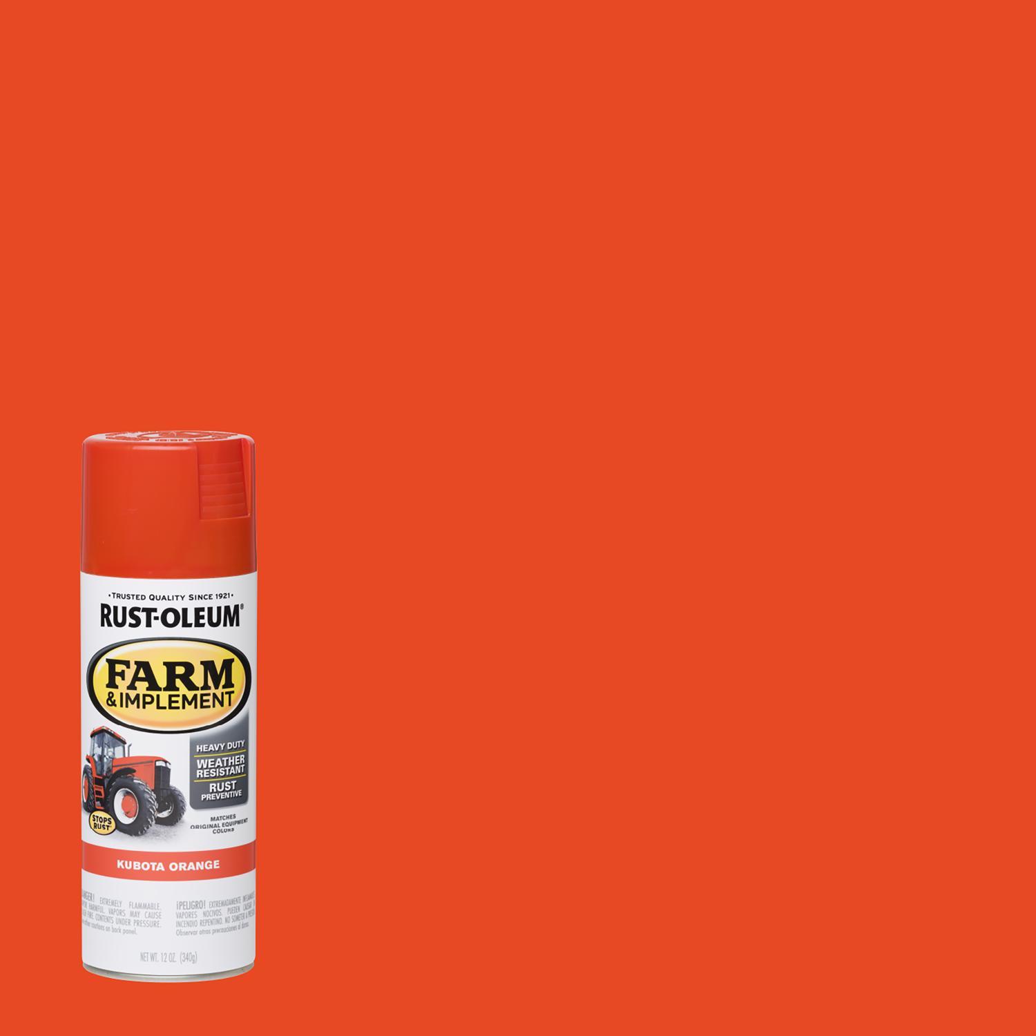 Rust-Oleum Indoor and Outdoor Gloss Kubota Orange Oil-Based Farm & Implement 12 oz