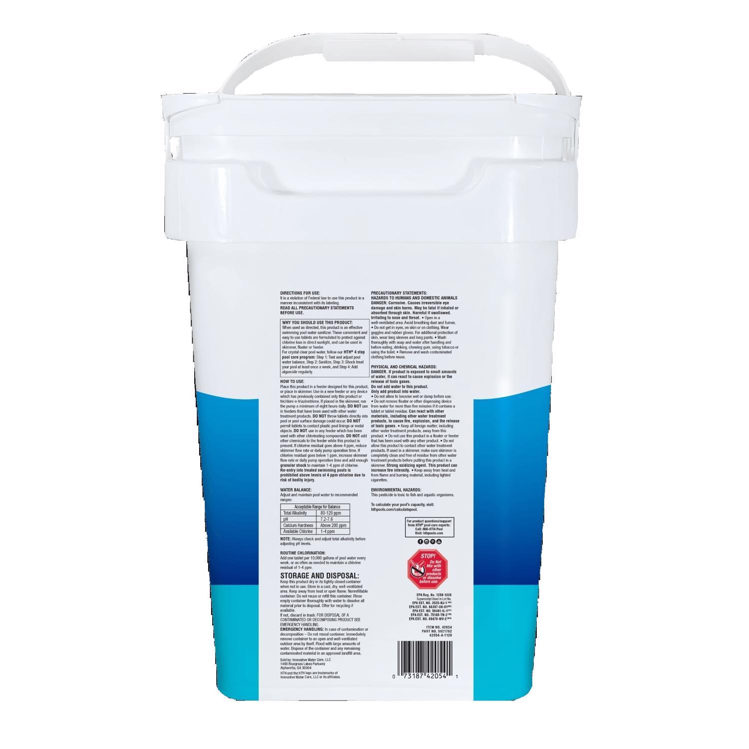 HTH Pool Care 3&quot Tablet Chlorinating Chemicals 15 lb