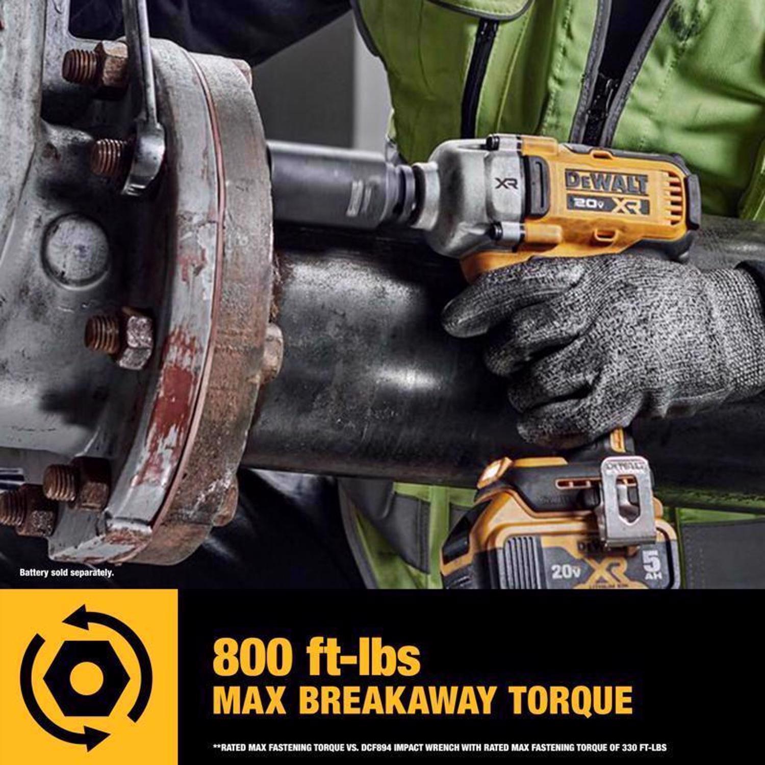 DeWalt 20V MAX 1/2 in. Cordless Brushless Mid-Range Impact Wrench Kit (Battery & Charger)