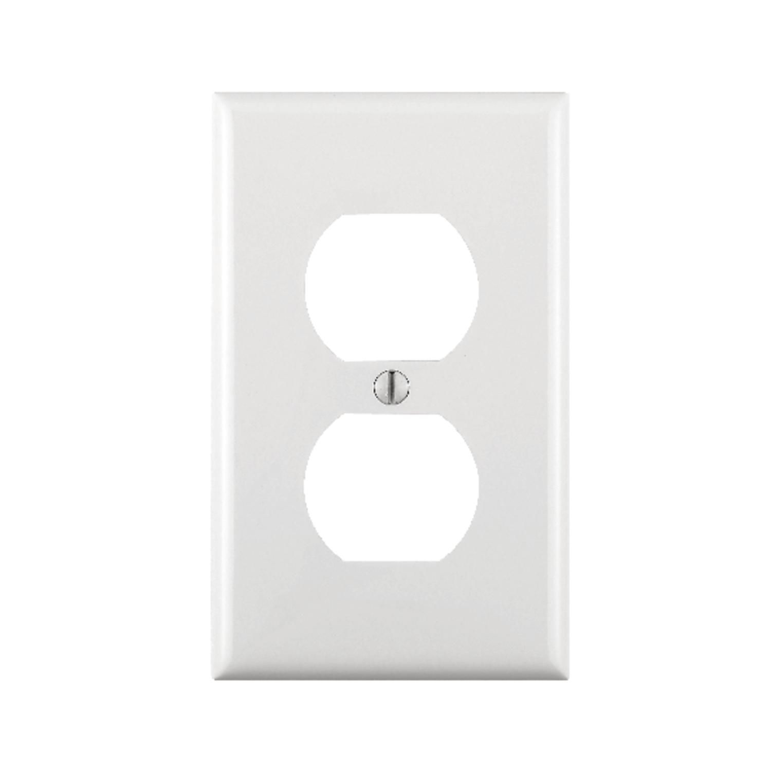 Leviton White 1 gang Thermoplastic Nylon Duplex Wall Plate 1 pk