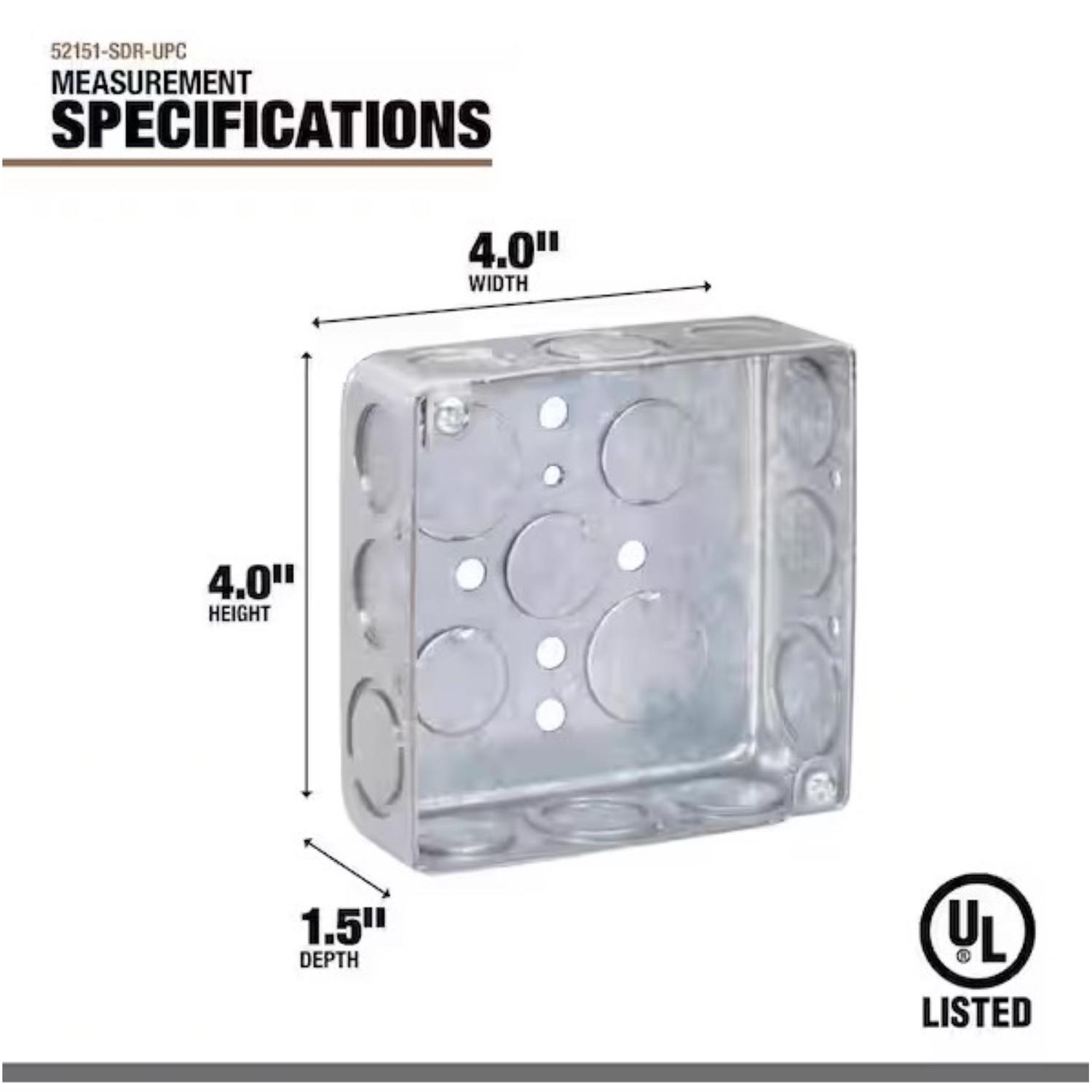 Southwire Old Work 21 cu in Square Galvanized Steel Electrical Box Gray